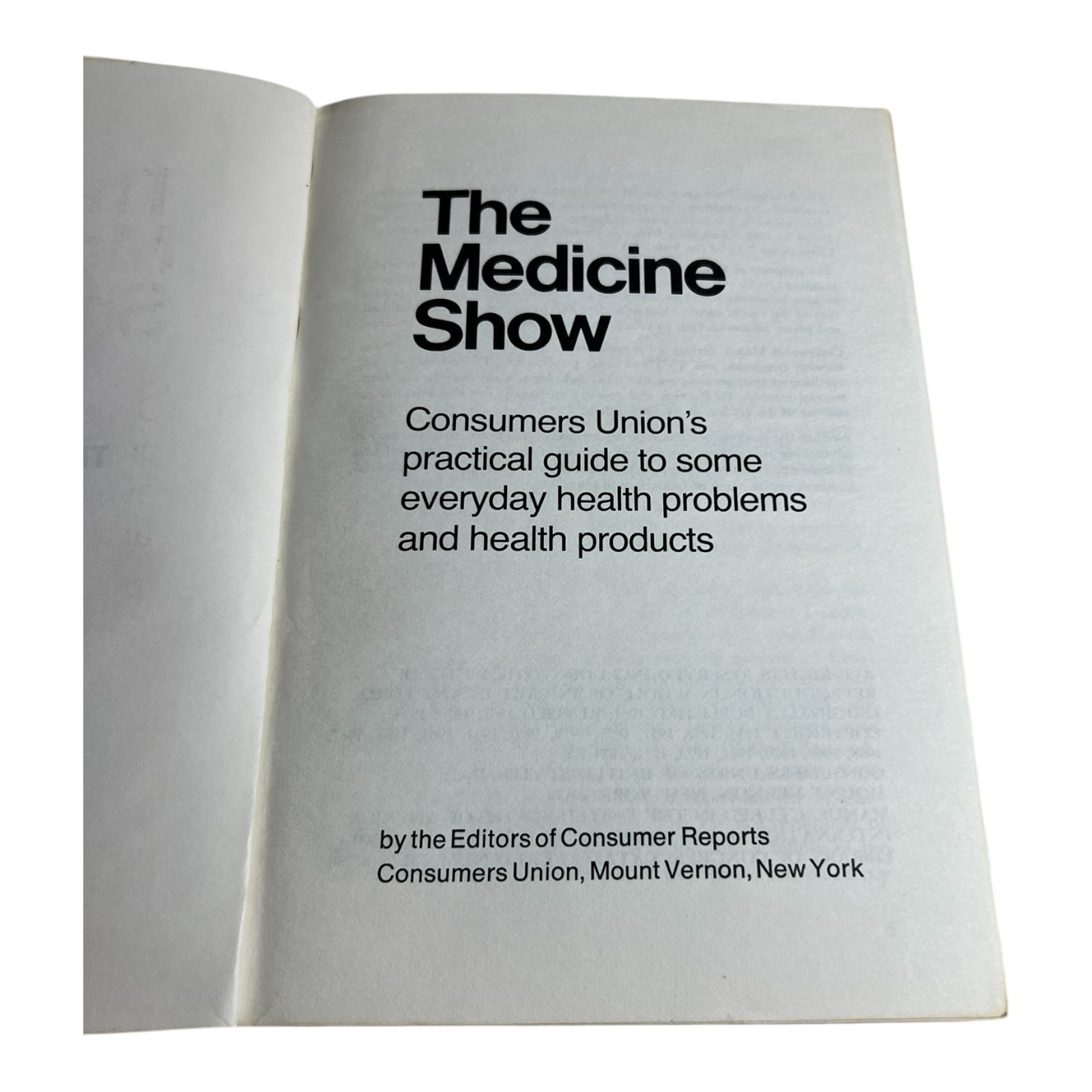The Medicine Show Consumers Union Revised Edition Health Guide Book