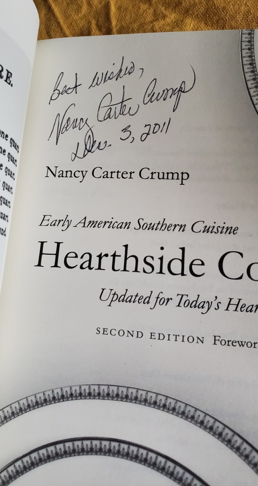 Hearthside Cooking: Early American Southern Cuisine SIGNED BY THE AUTHOR