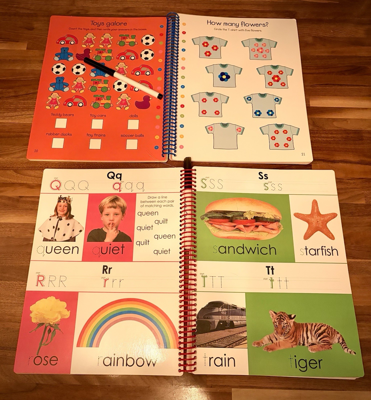 Lot 6 Kids PRIDDY Wipe-Clean &MAGIC-INK Workbooks Learn-to-Write Dry-Erase Reuse