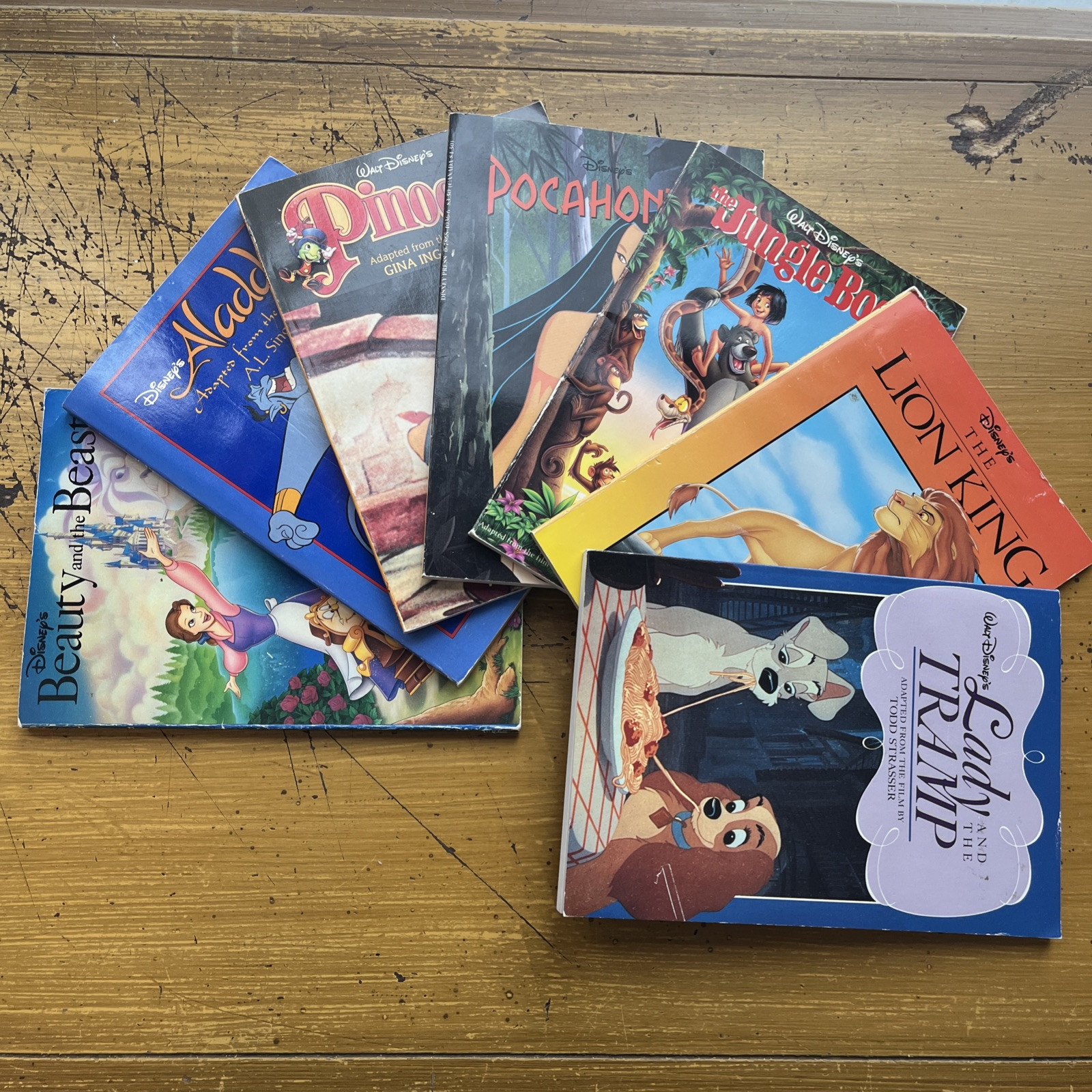 Disney Vintage Book Lot 7 Disney Press Books Aladdin by A.L. Singer 92 Lion King