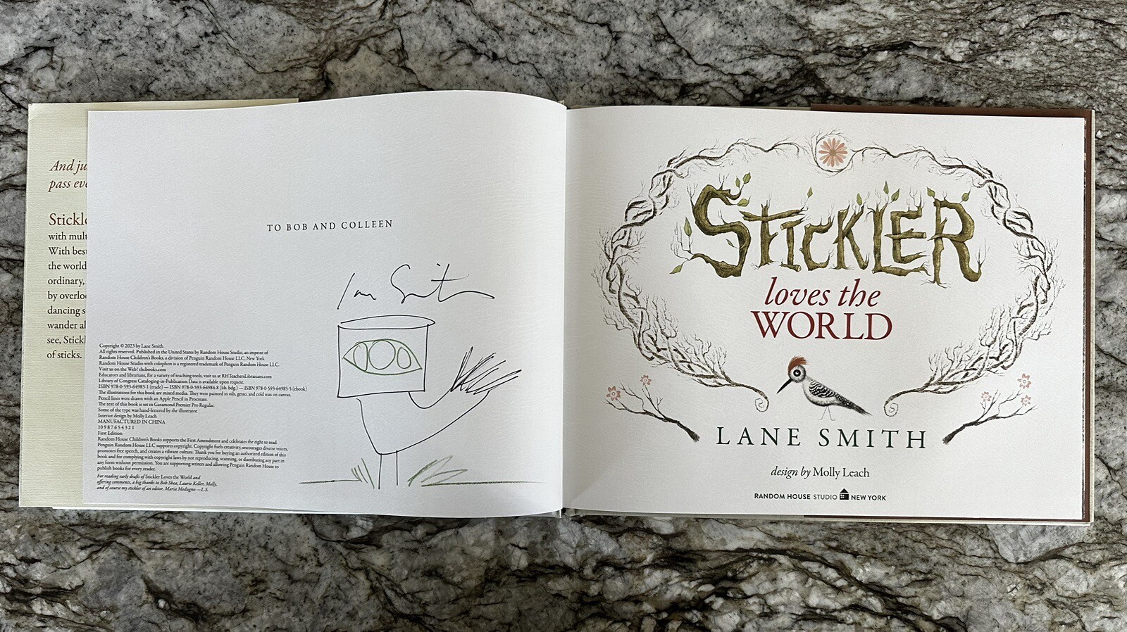 Lane Smith – Stickler Loves the World SIGNED 1st Edition