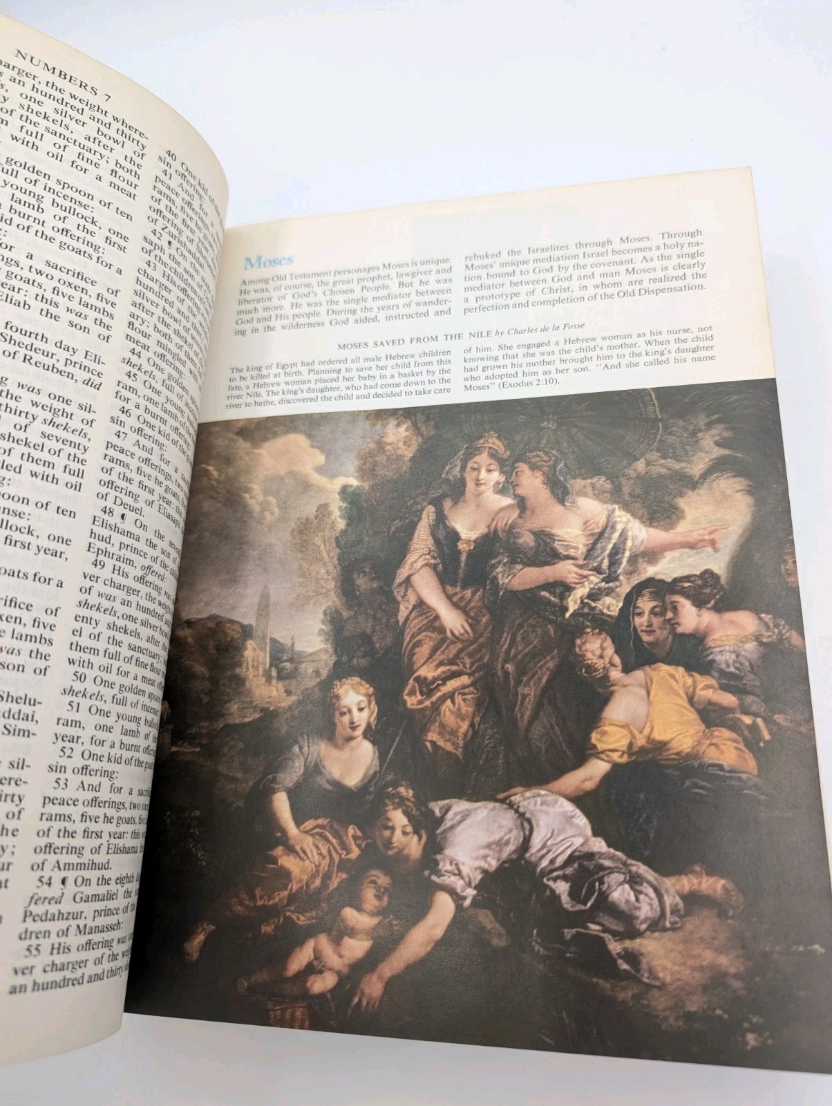 Vintage Large Print Family Holy Bible King James Version KJV White Good Counsel