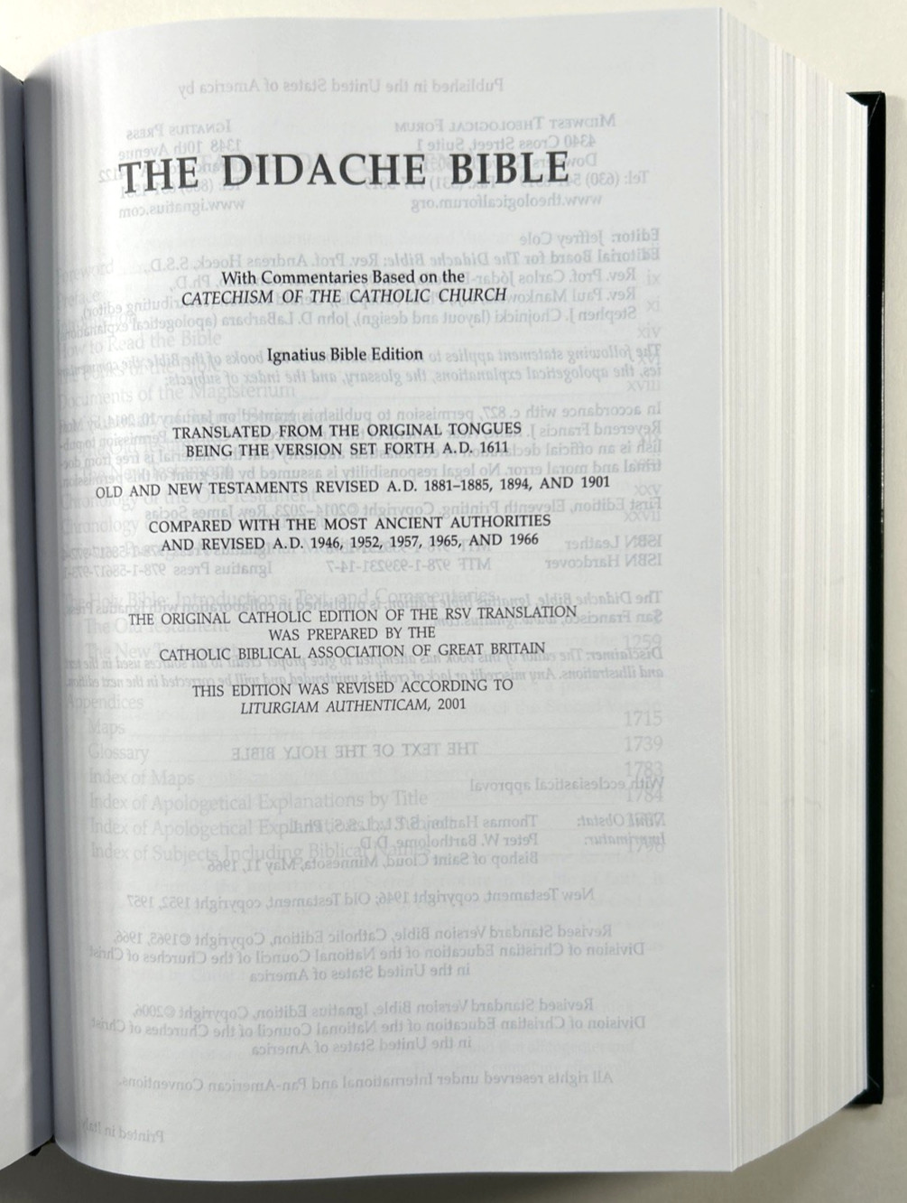 Didache Bible Green HC Ignatius Bible Edition Catechism Catholic Church Like New