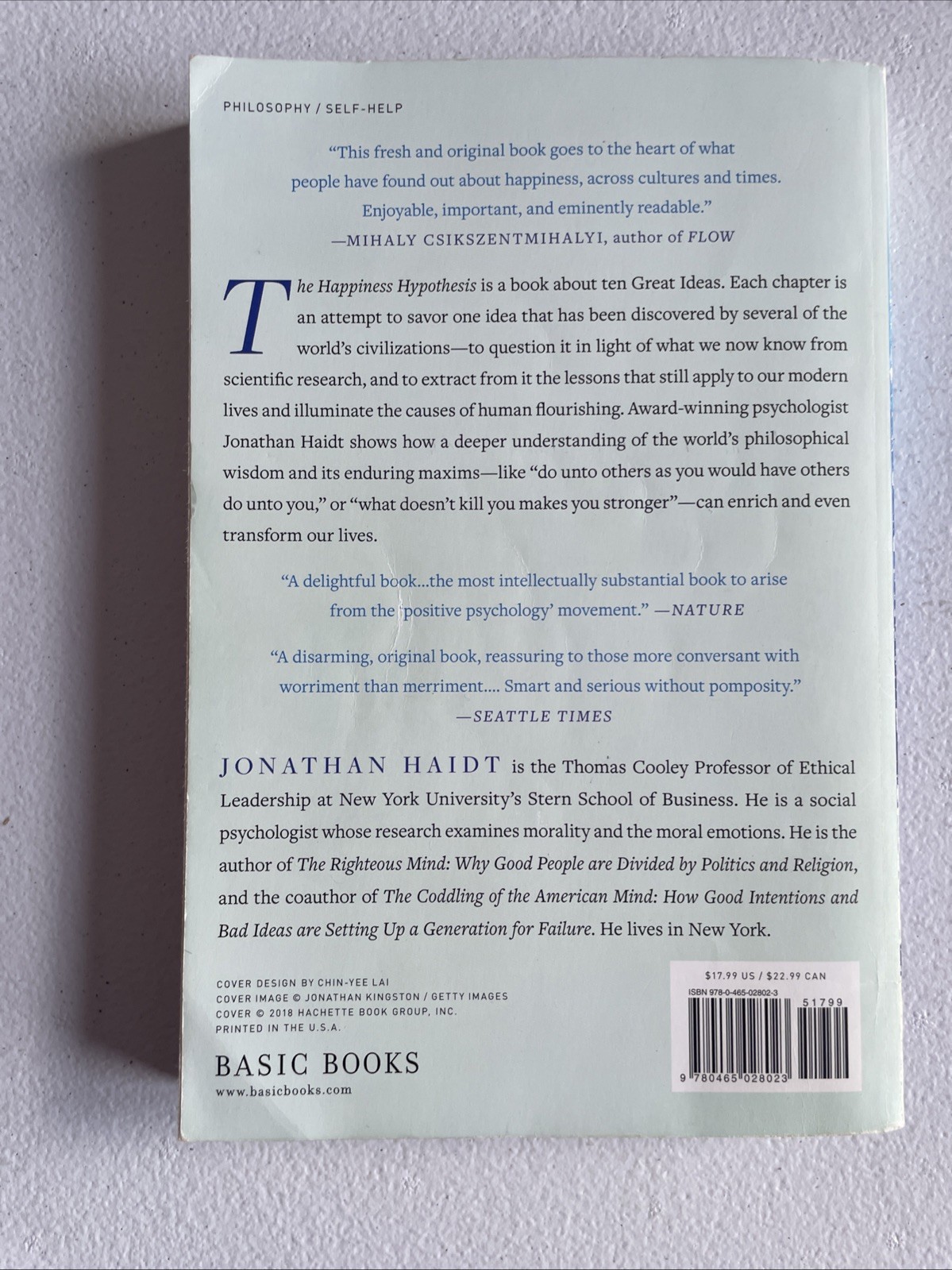 Happiness Hypothesis : Finding Modern Truth in Ancient Wisdom by Jonathan Haidt