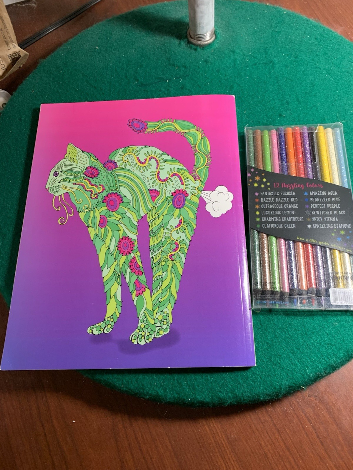 COLORING CAT FARTS Vol 3 Adult Coloring Book by TOPIX – Glitter Colored Pencils