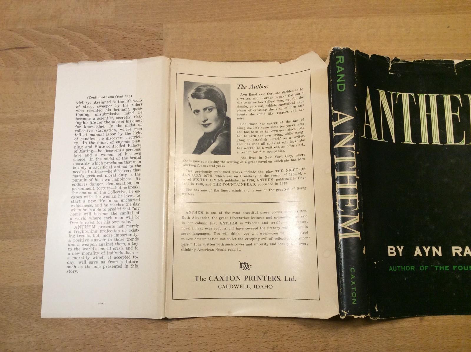 Anthem, Ayn Rand, RARE 1953 Hardcover w/ Dust Jacket