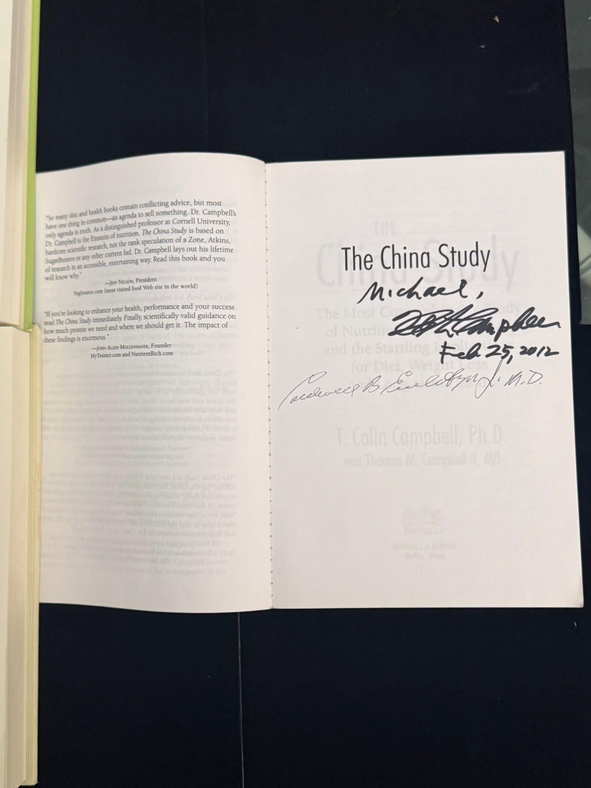 (3x SIGNED) The China Study, The Campbell Plan, & Whole by T. Colin Campbell