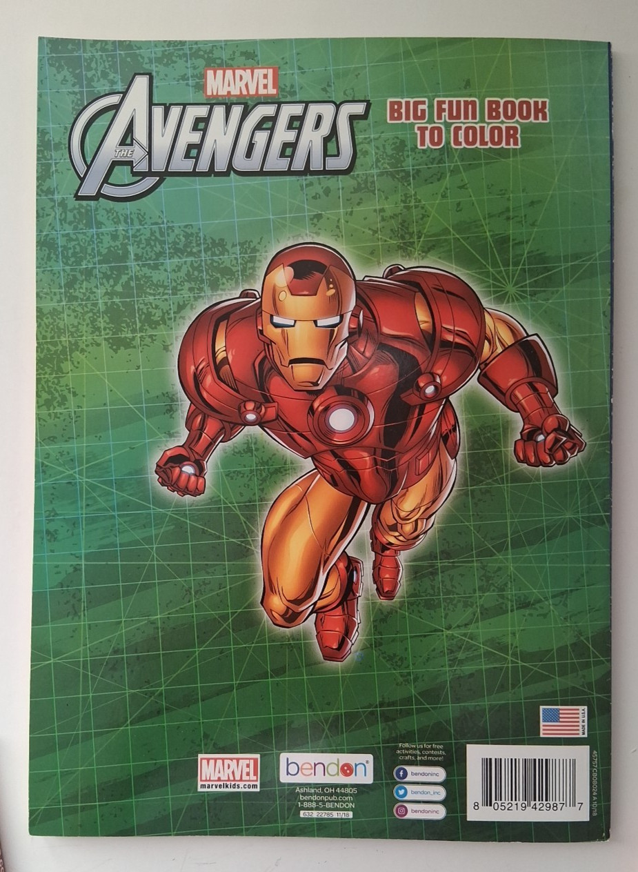 Lot of 3 Marvel Avengers & Superhero Coloring Books Bendon unused I has name