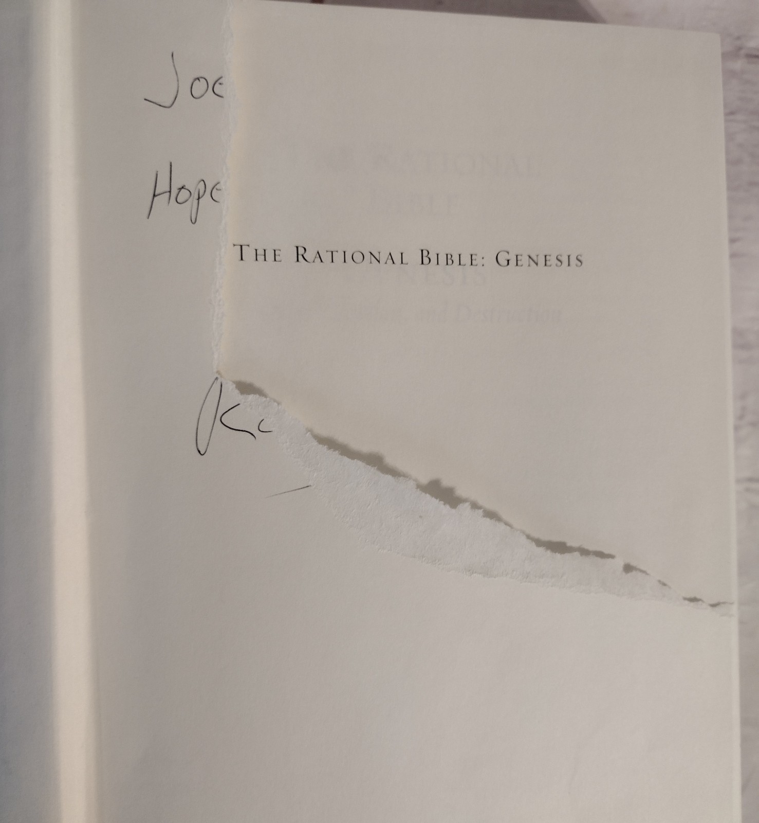The Rational Bible Genesis God Creation and Destruction Dennis Prager, Good