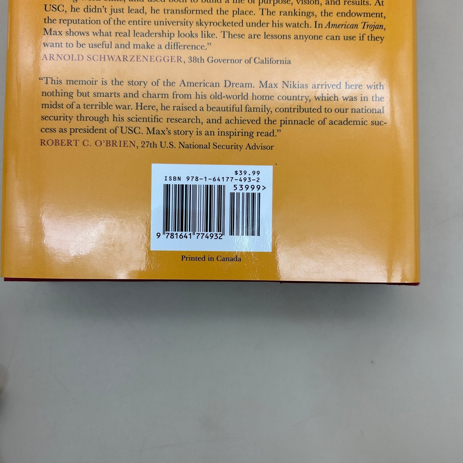 American Trojan C.L. Max Nikias 2026 First American Edition Leadership Memoir