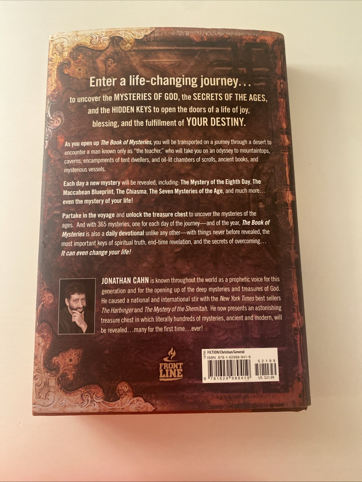 The Book of Mysteries Hardcover Jonathan Cahn New York Best Selling Author
