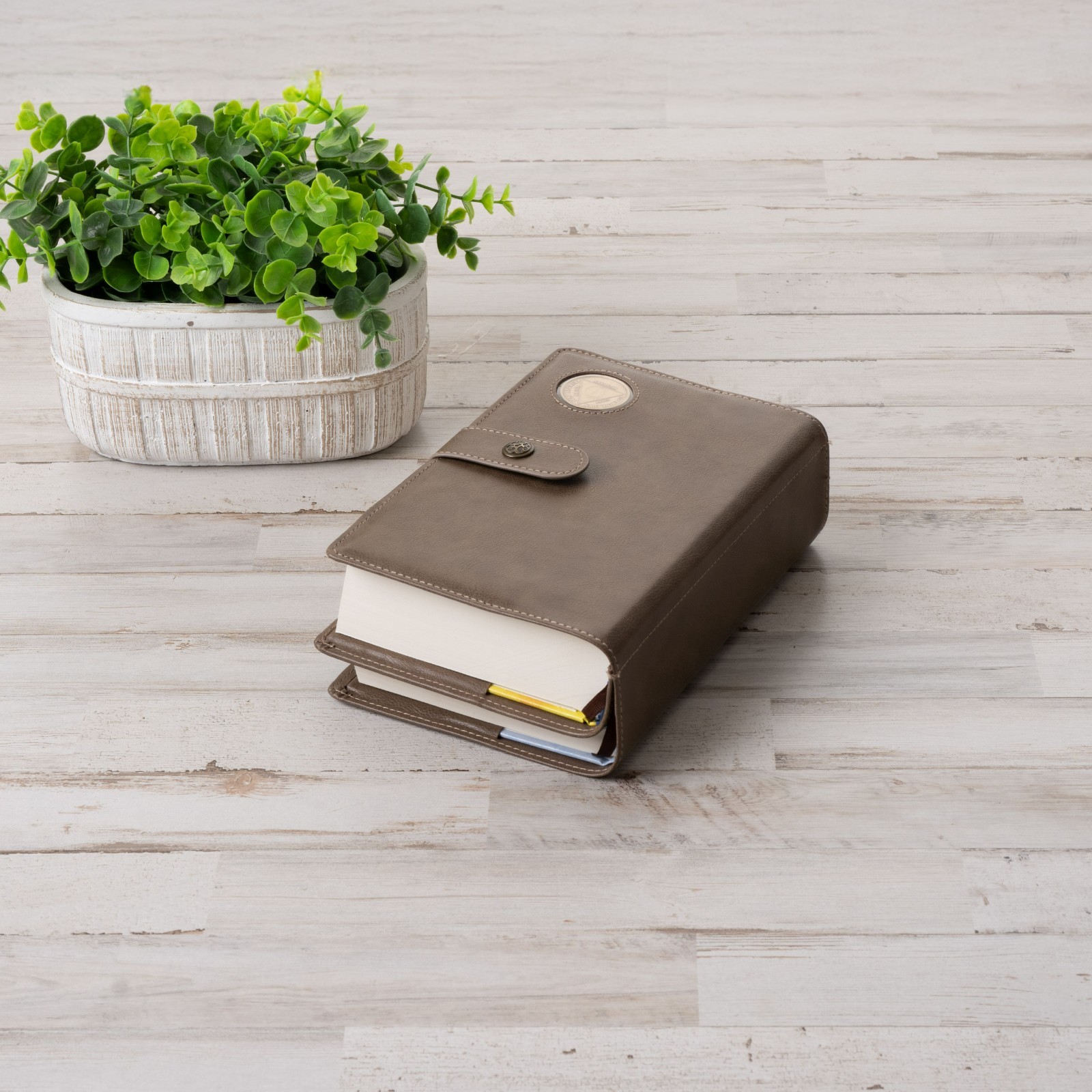 AA Big Book Cover & 12 Steps Traditions Set, Fits 2 Hardcover Books, Coin Holder