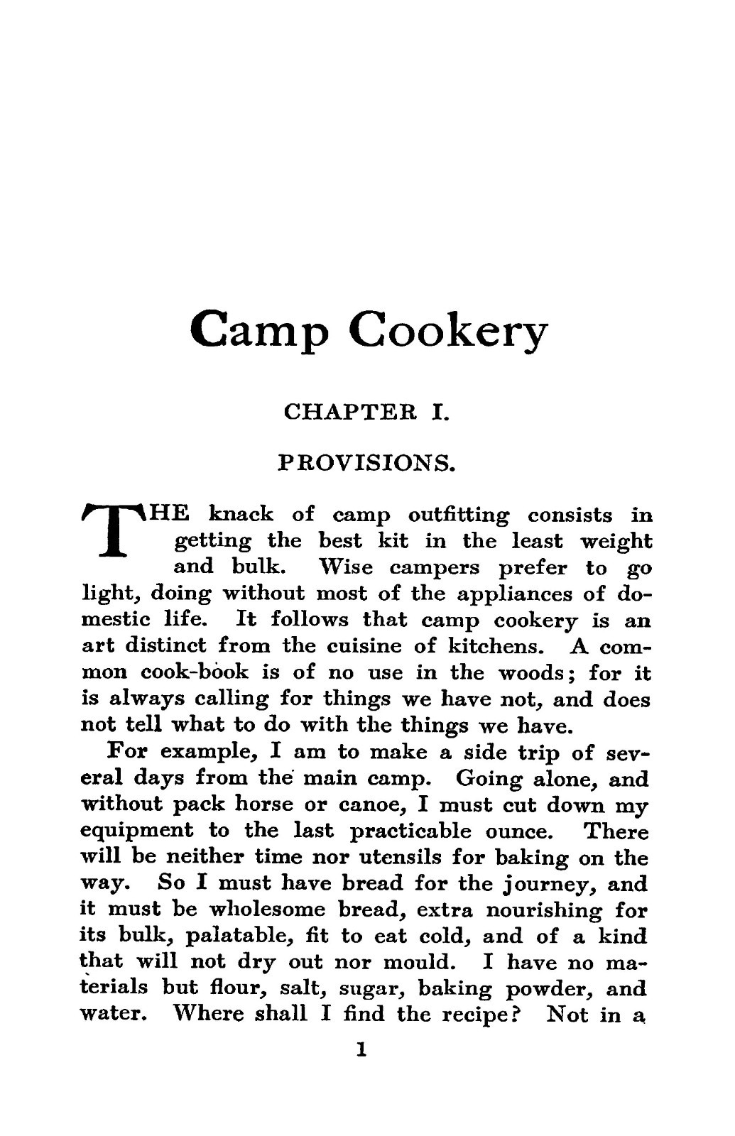 1910 Camp Cookery Vintage Cook Book 164 Pages