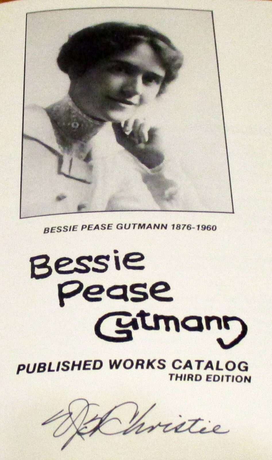1986 Bessie Pease Gutmann by Victor J. W. Christie SIGNED 74 Pages Softcover