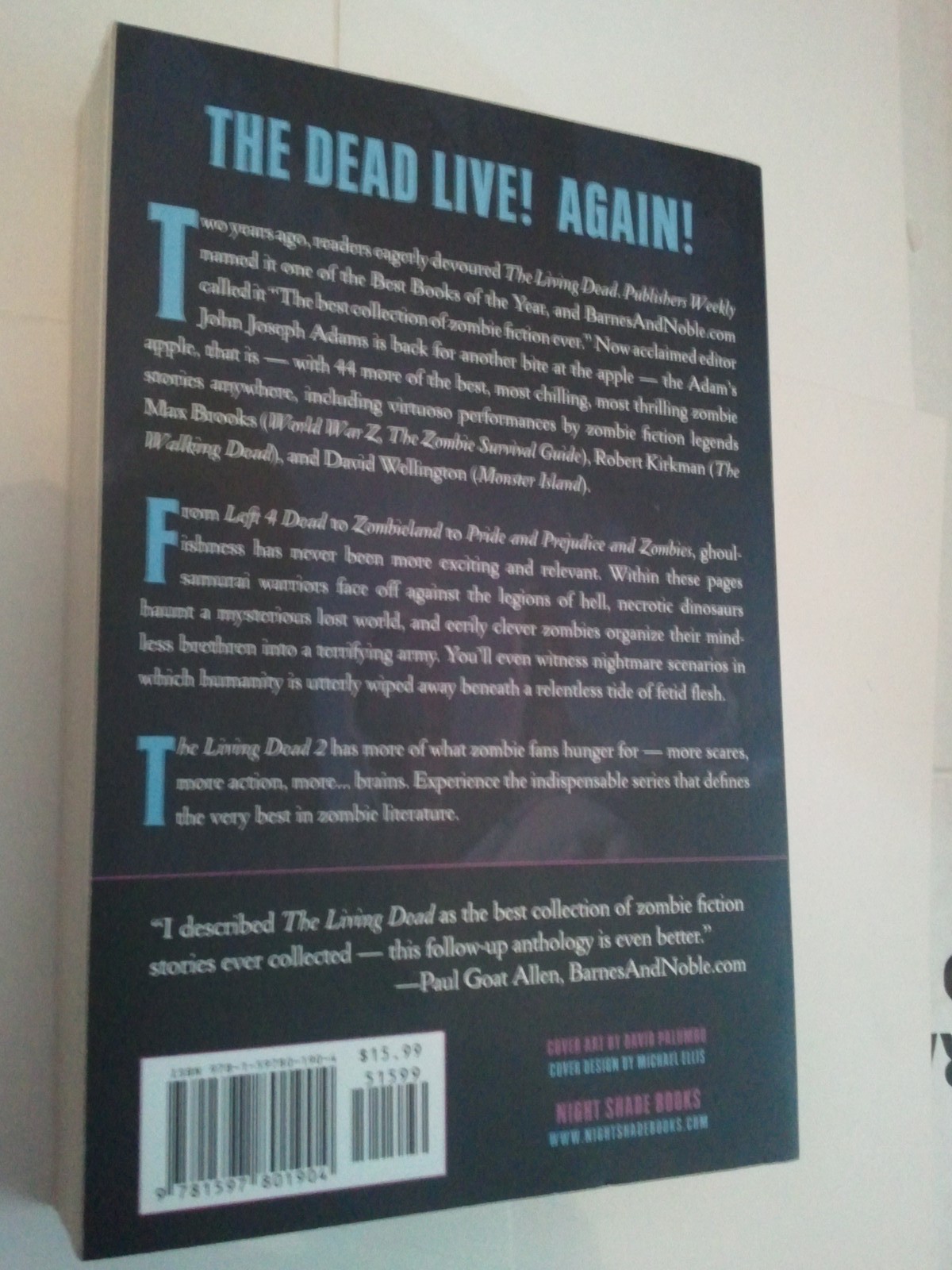 The Living Dead 2 SC Max Brooks Robert Kirkman Night Shade Books 2010 1st print