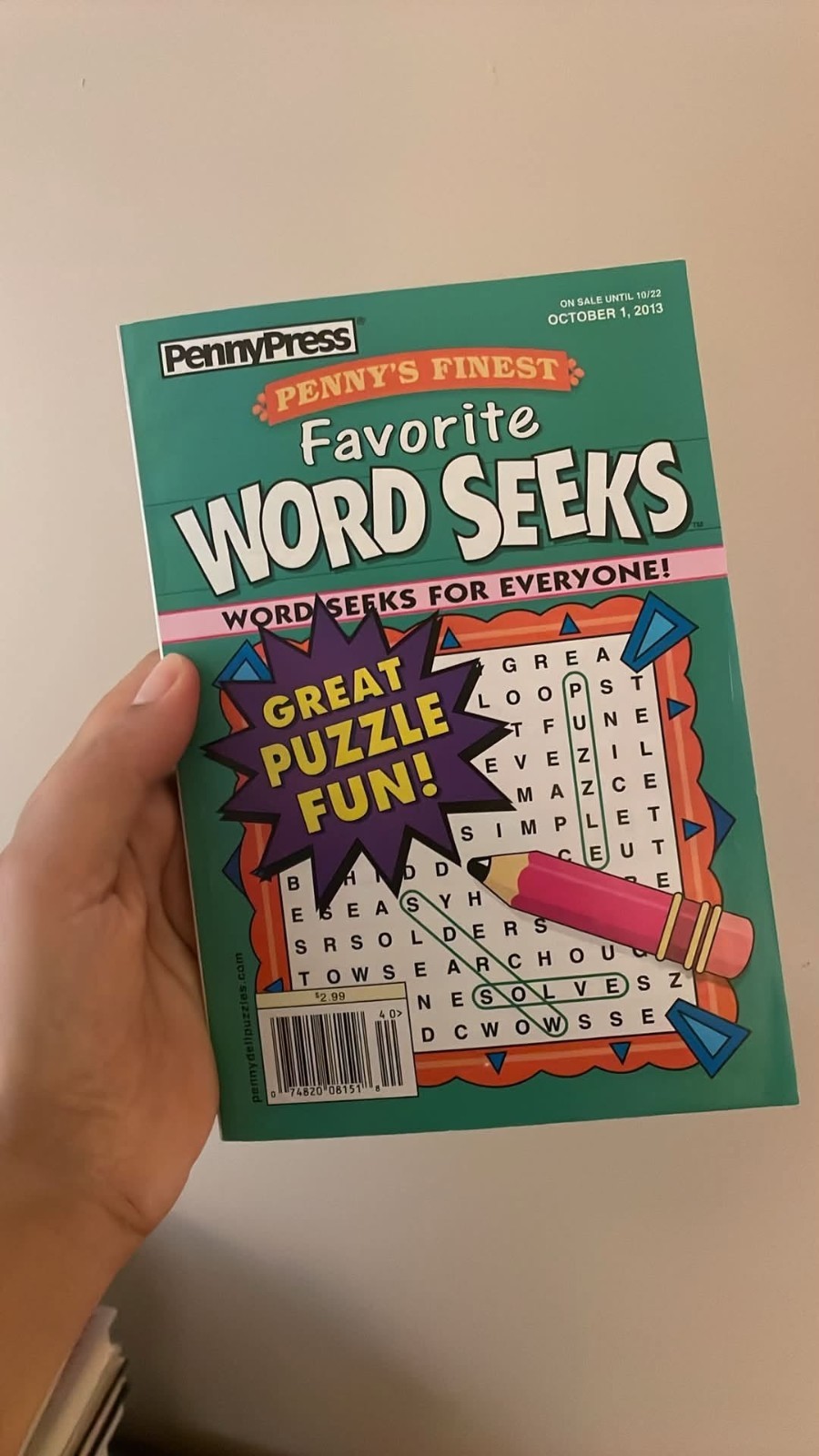 Lot of 7 Penny Press Penny’s Finest Super Word Search Seek Puzzle Books Variety