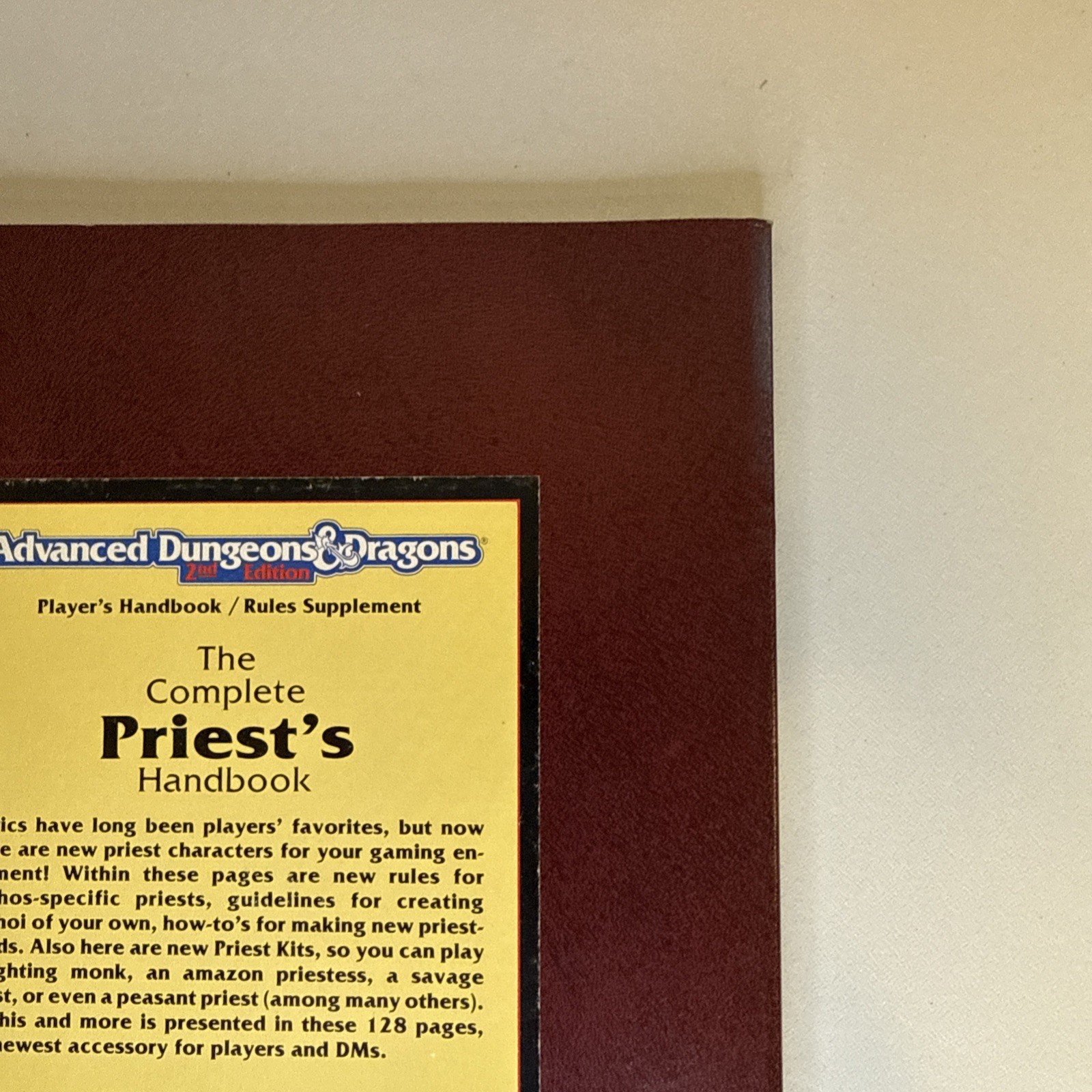 Advanced Dungeons & Dragons 2nd Ed Complete Priests Handbook 2113 SC RPG TSR