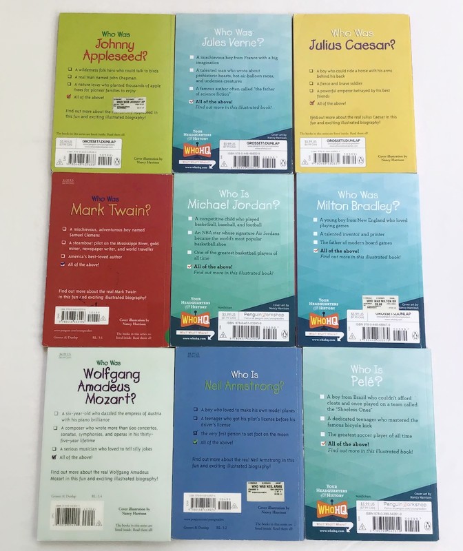 Who Was? What Is? Where Is? Book Lot 47 History Biography Paperbacks No Repeats