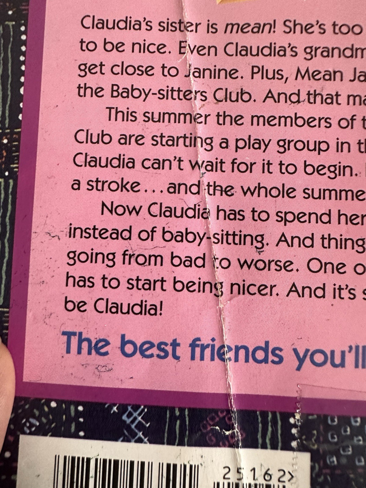 Baby-Sitters Club #7 Claudia and Mean Janine Ann M Martin PB Vintage 1987