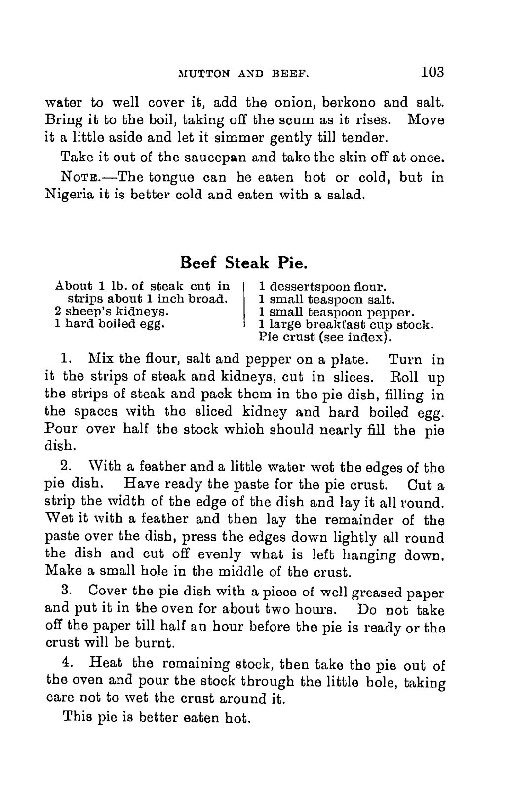 1910 Practical West African Cookery Vintage Cook Book 170 Pages