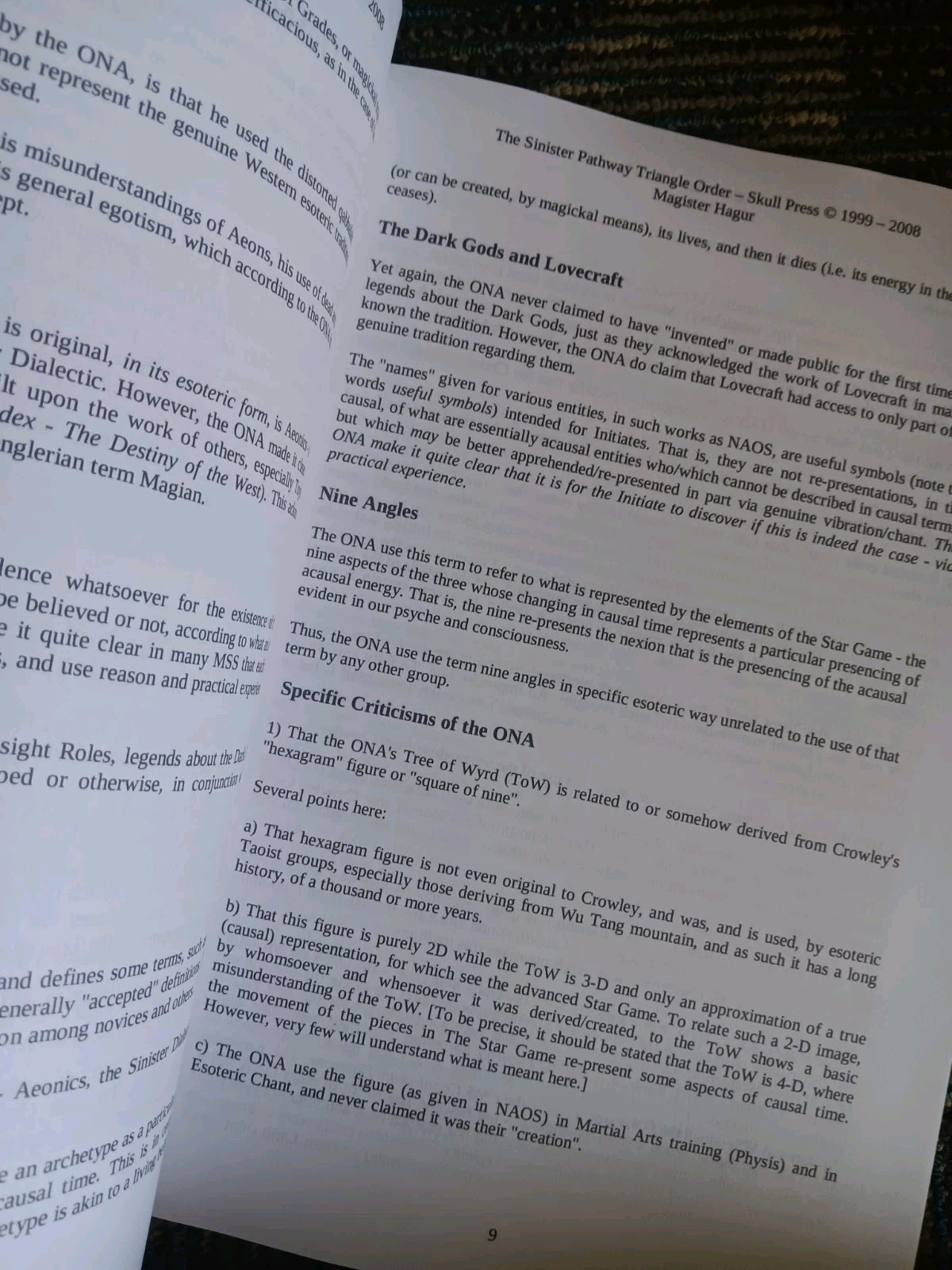 Magister Hagur: Infernal Texts Book 1&2 O9a Occult order of nine angles Satanism