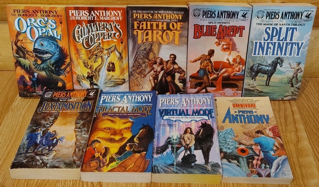 HUGE LOT OF 80+ PIERS ANTHONY BOOKS VINTAGE SCIENCE FICTION FANTASY NOVELS