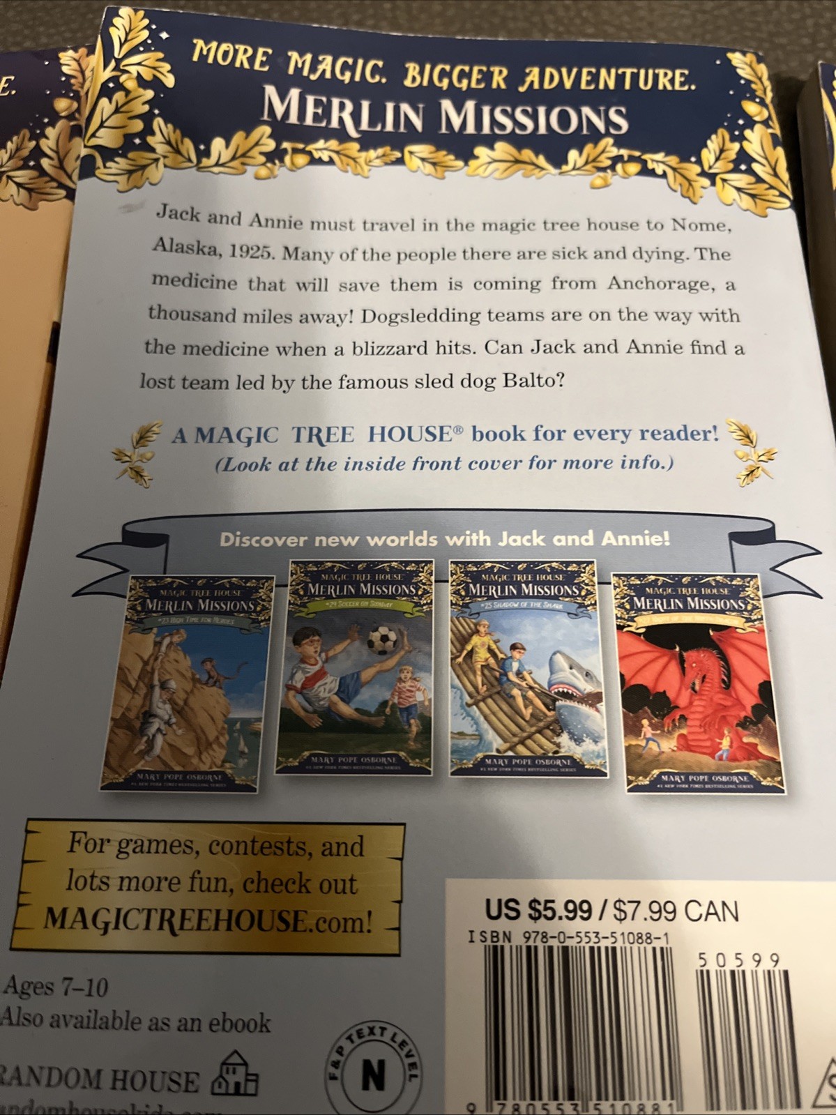 Lot of 3 Magic Tree House Merlin Missions #2 #18 #26 Book Scholastic Books