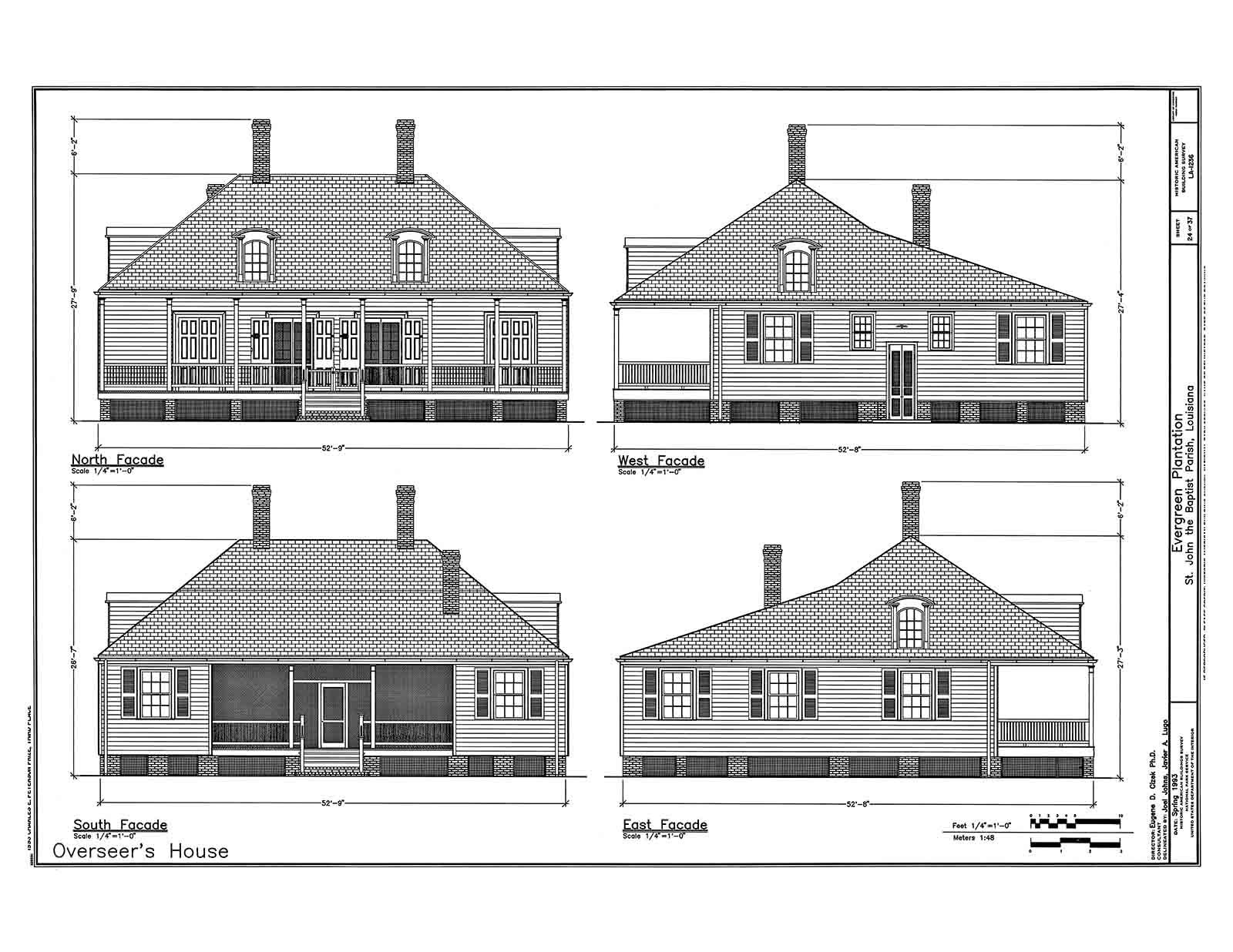 Evergreen Plantation Drawings, Edgard LA – Historic House Plans