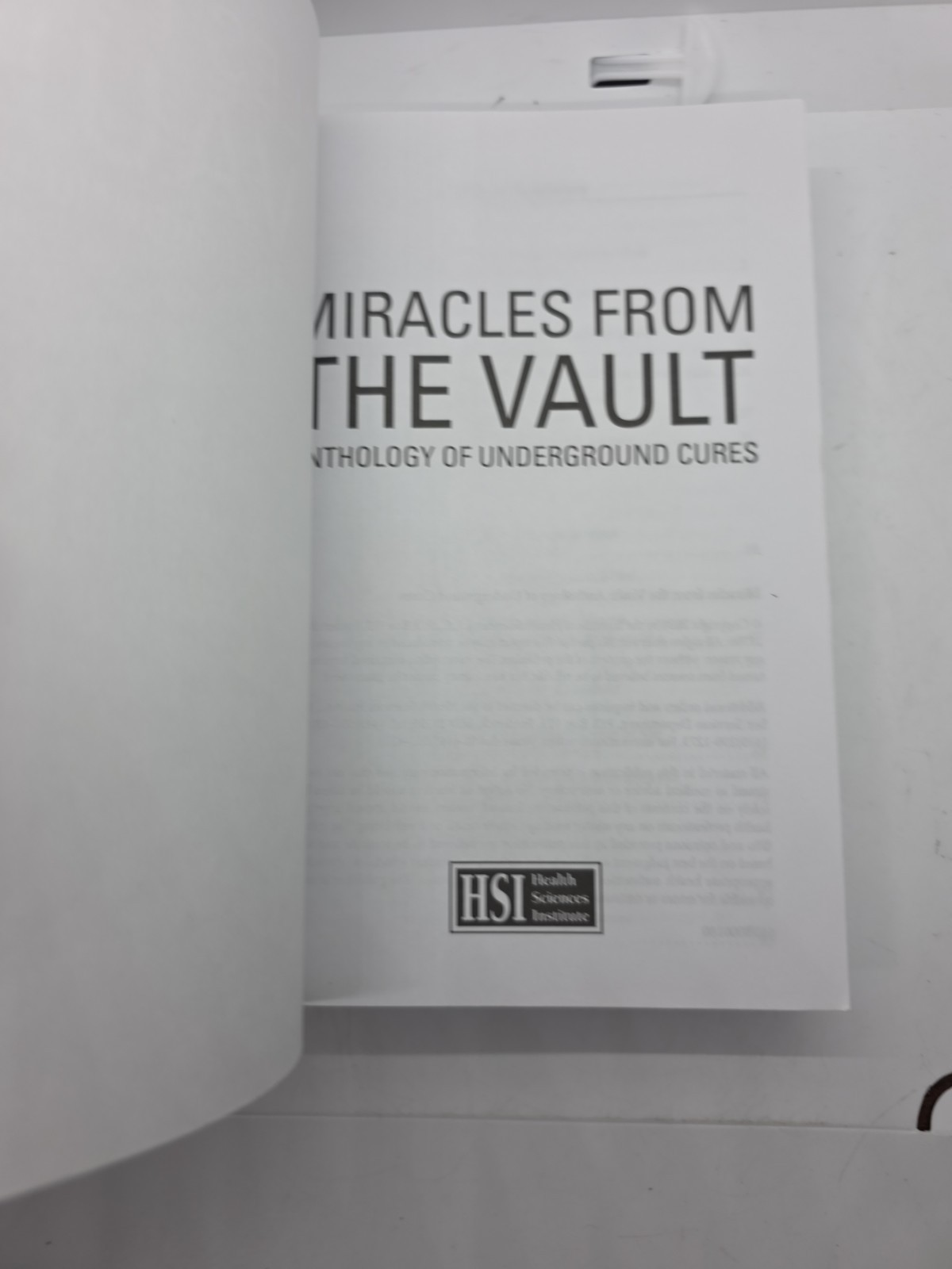 Miracles From The Vault Anthology on Underground Cures Health Sciences Inst COK2