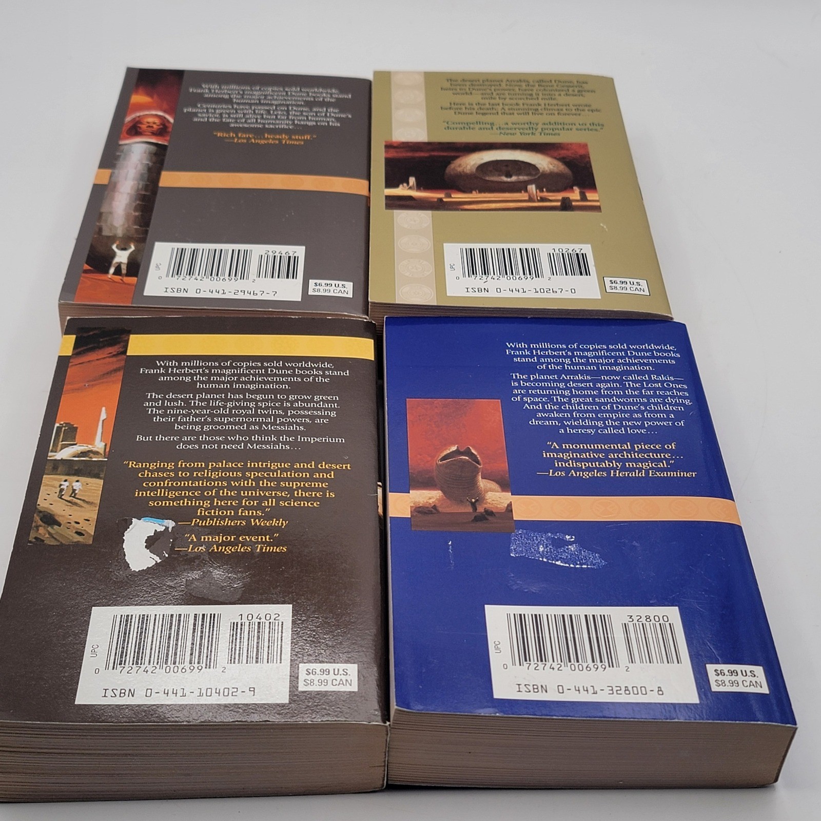 Frank Herbert Dune Series Books 3-6 Paperback Ace Science Fiction Set Good