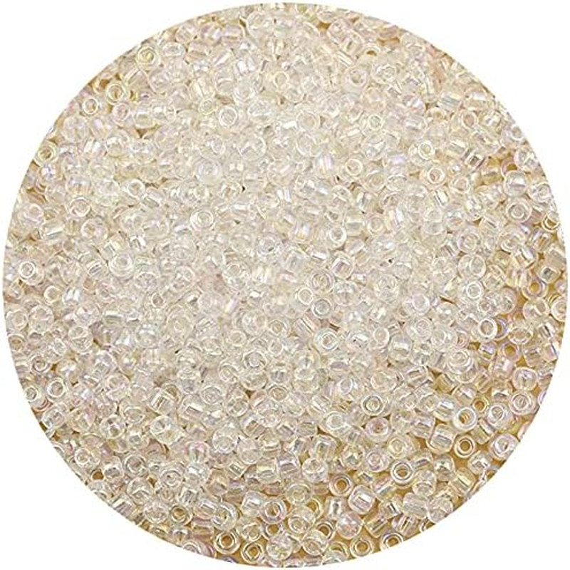 Raibow Clear Color 4mm Seed Beads About 1200pcs/100Grams in Bag, 6/0 Glass Craft