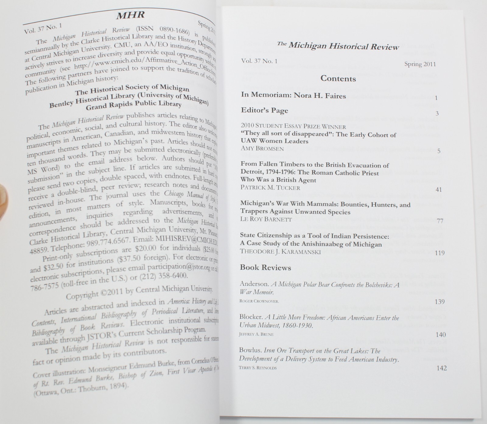 The Michigan Historical Review Lot of 7 Paperback Books 2010-2018