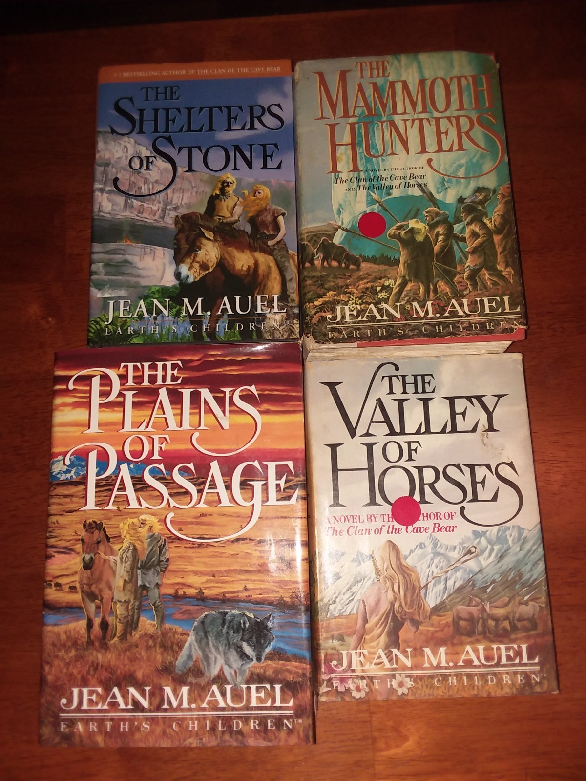Lot Of 4 JEAN M AUEL Hardback Books CLAN OF THE CAVE BEAR w/ one 1st Edition