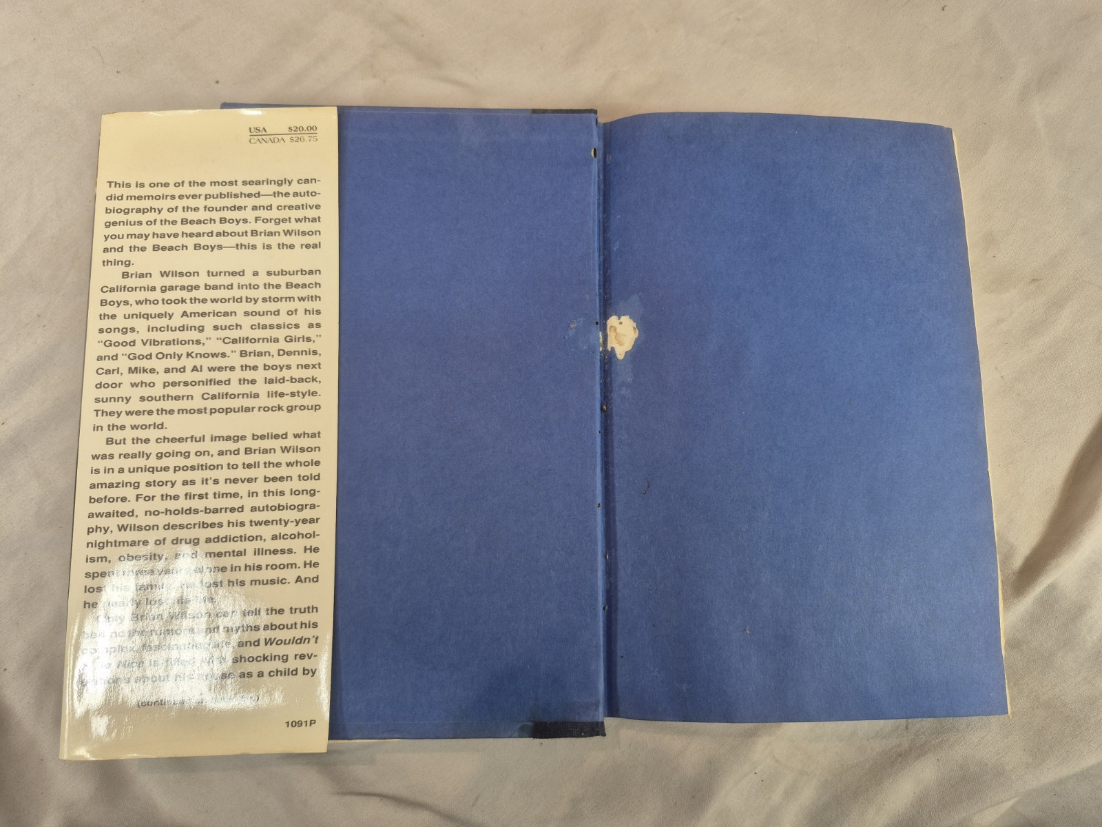 Brian Wilson True Signed 1st Ed Wouldn’t It Be Nice HC DJ 1991 w/ Affidavit Boys