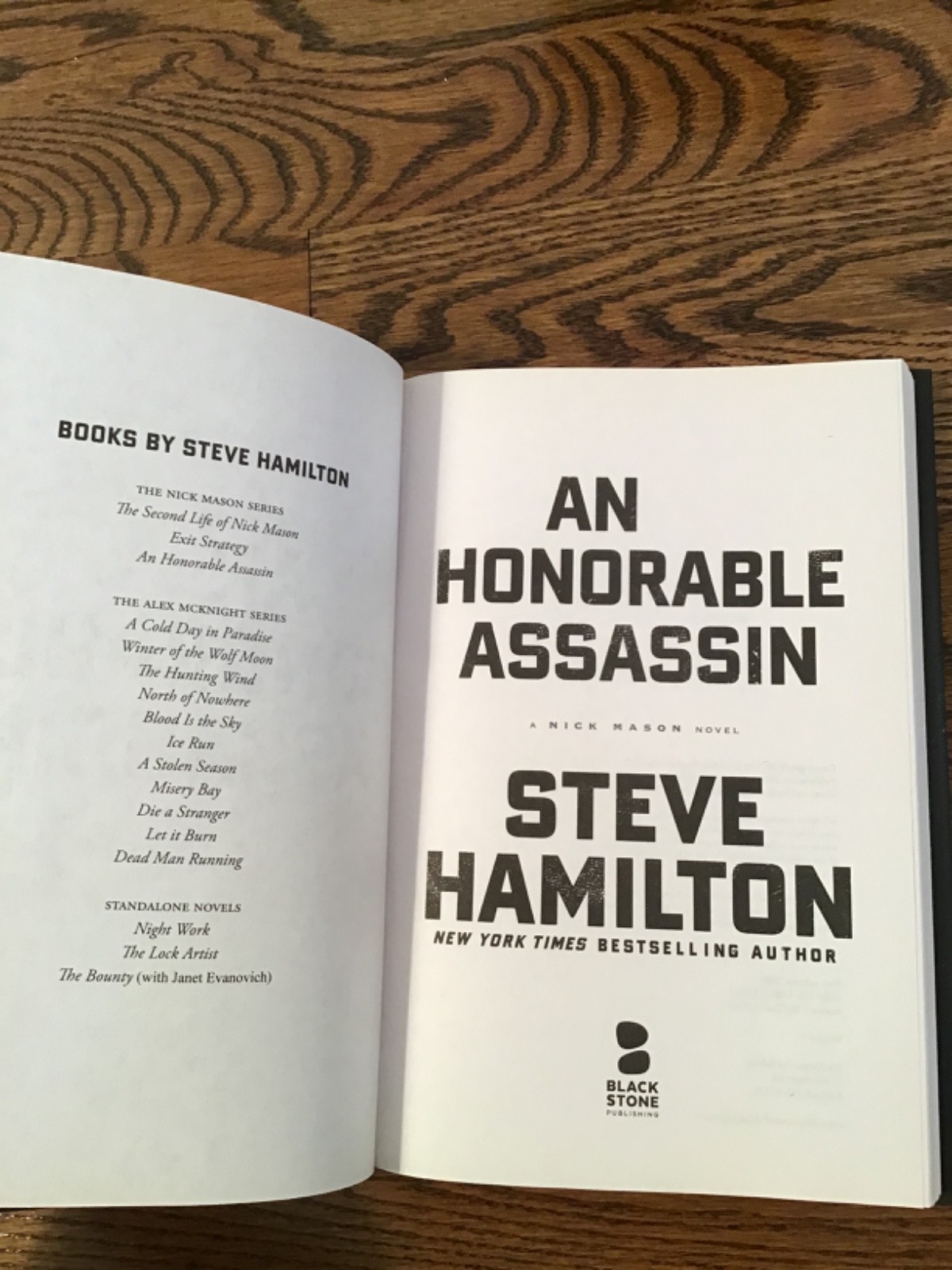 An Honorable Assassin Nick Mason Novel By Steve Hamilton First Edition Hardcover
