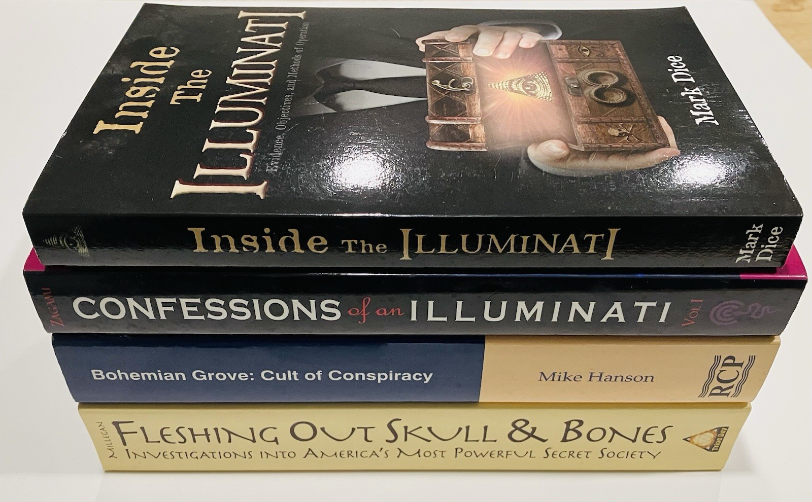 Cult & Conspiracy 4 Book Lot: Illuminati, Bohemian Grove, Skull And Bones