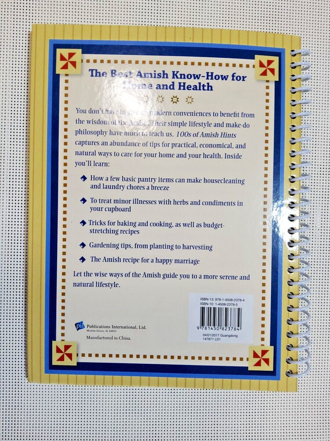100’s of Amish Hints Book Writing inside front flap