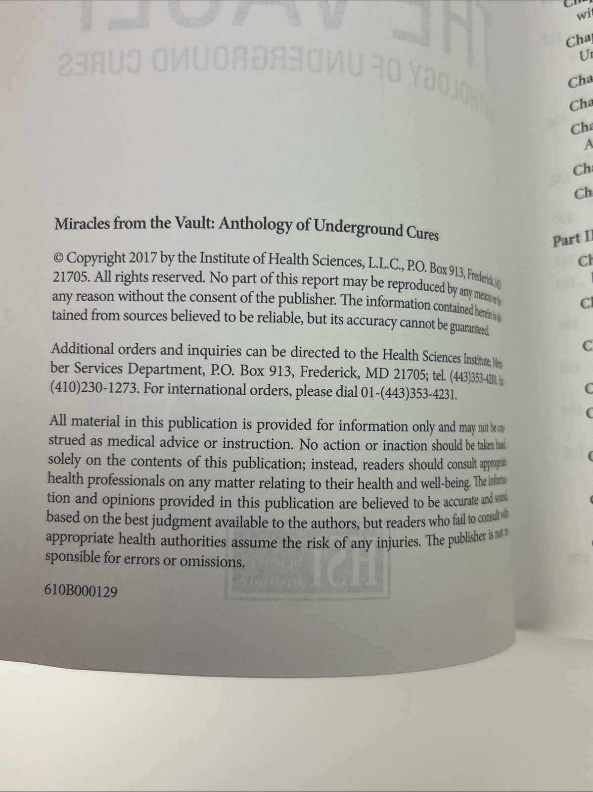 Miracles from the Vault by Anthology Of Underground Cures Health Sciences HSI