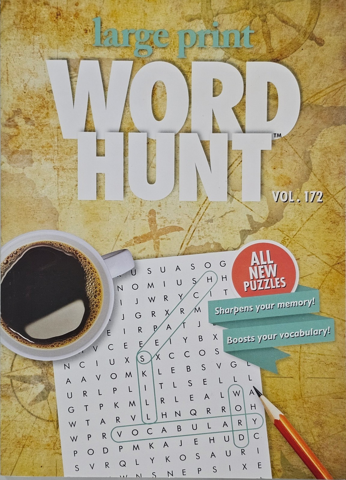 4 New Papp Puzzle Books Large Print Word Hunt Search Find Vol#169-172 Hobby Game