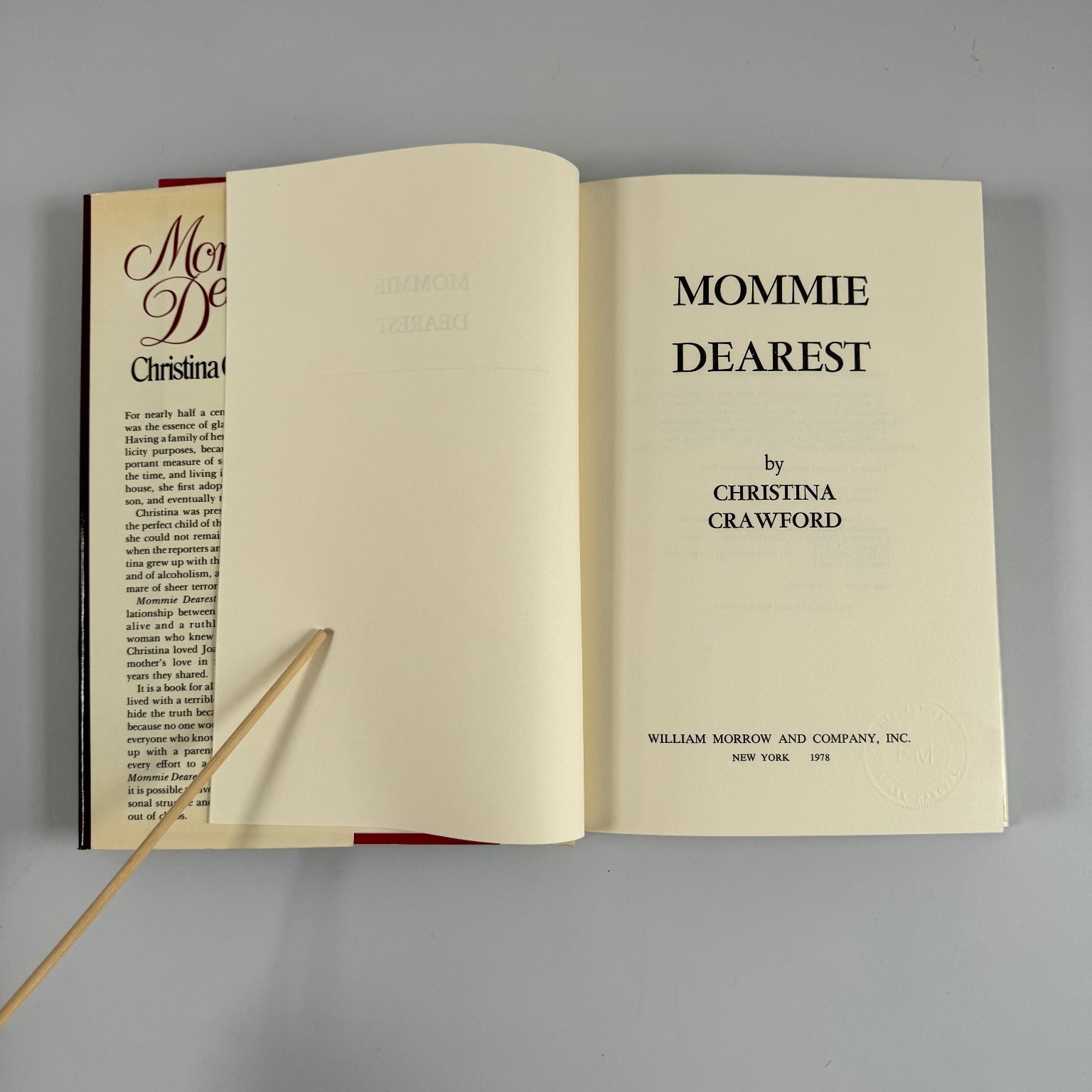Mommie Dearest Christina Crawford 1978 First Edition First Print William Morrow