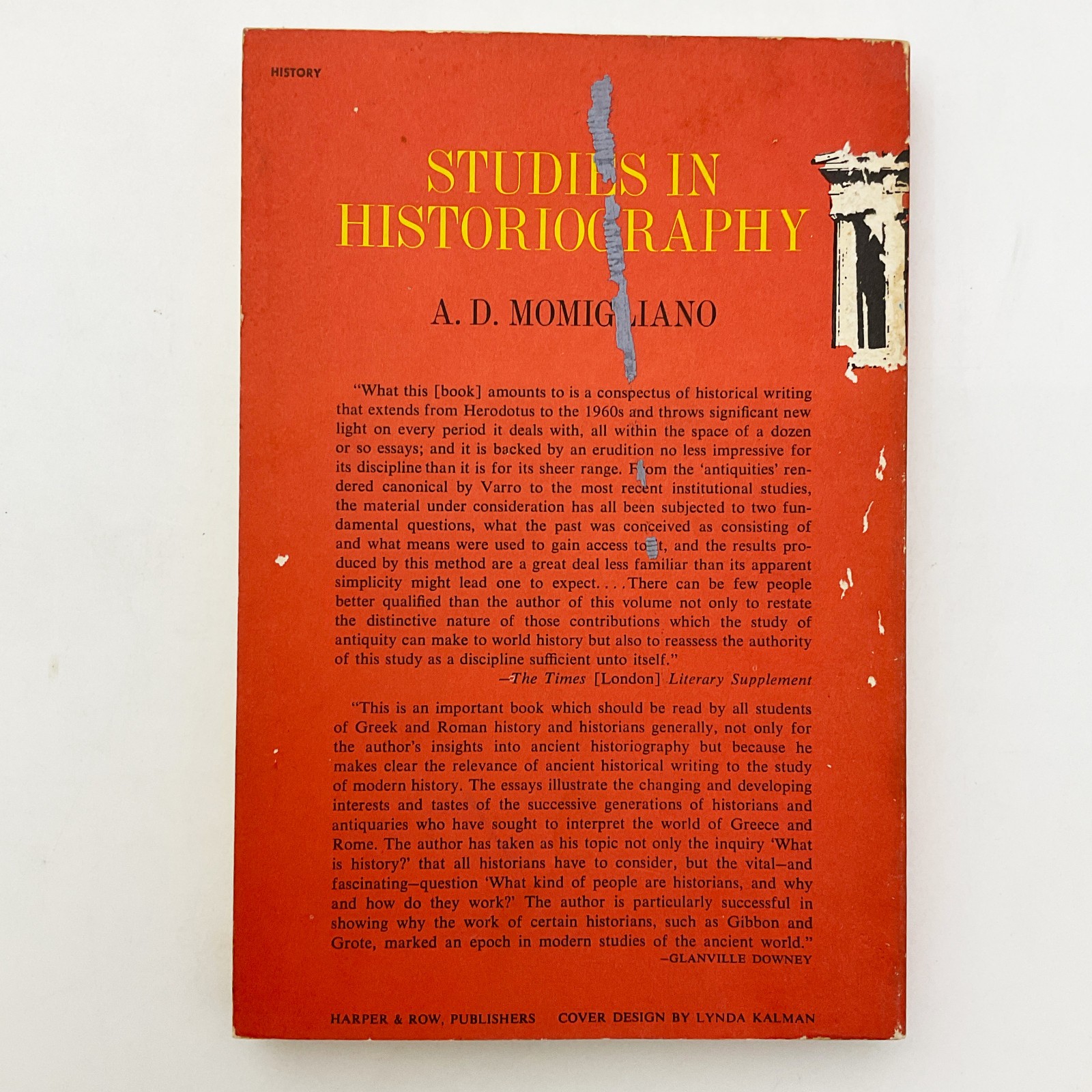 Studies in Historiography Academic Paperback Book A D Momigliano 1966