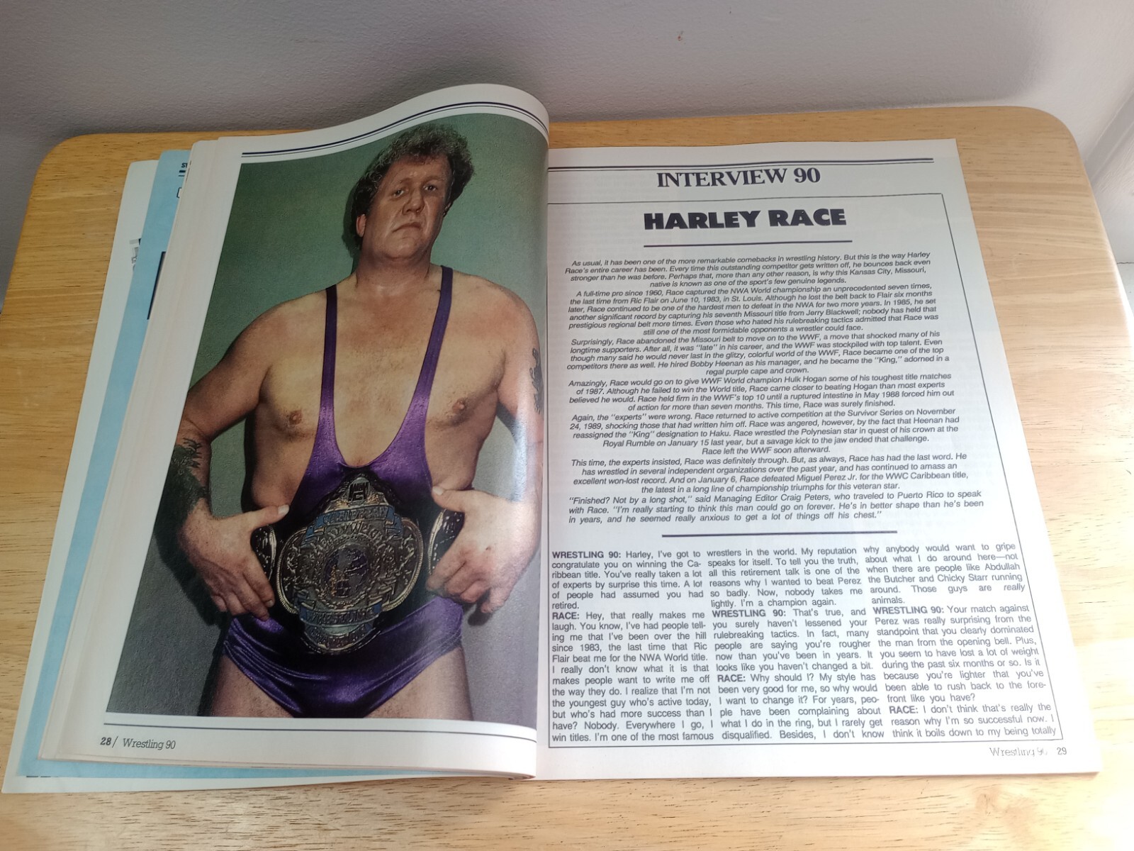 WRESTLING 90 MAGAZINE SUMMER 1990 HULK HOGAN HARLEY RACE DUSTY RHODES WWE WWF