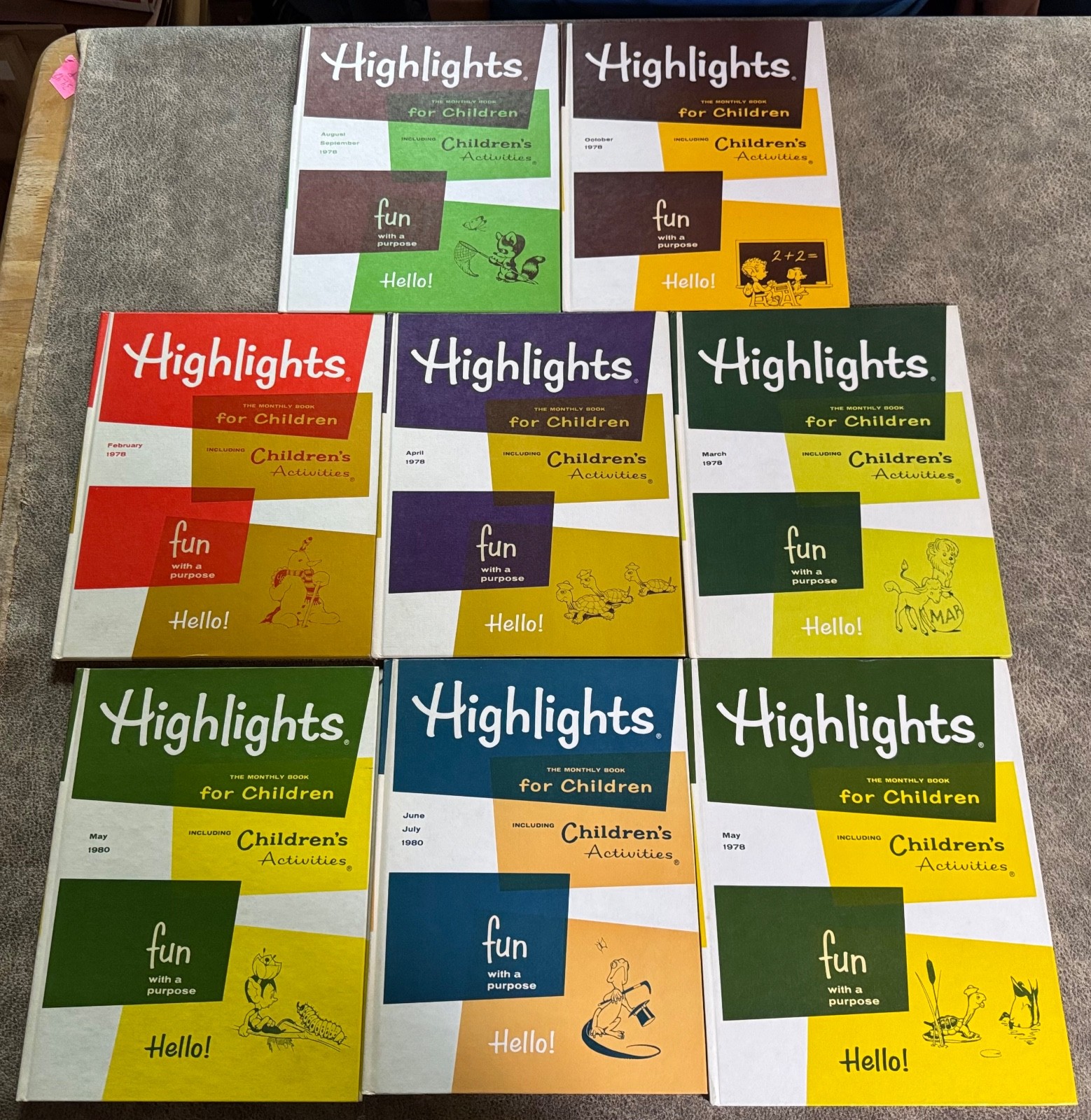 HIGHLIGHTS Monthly Book Children activities games 1970-80 lot 30 some hardcover