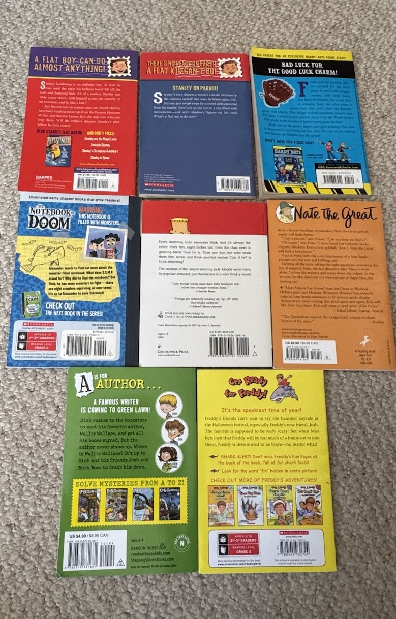 BOYS Lot Of 8 Books ~ 5-10 Years Old – Grades 1-5 Classroom Library Homeschool