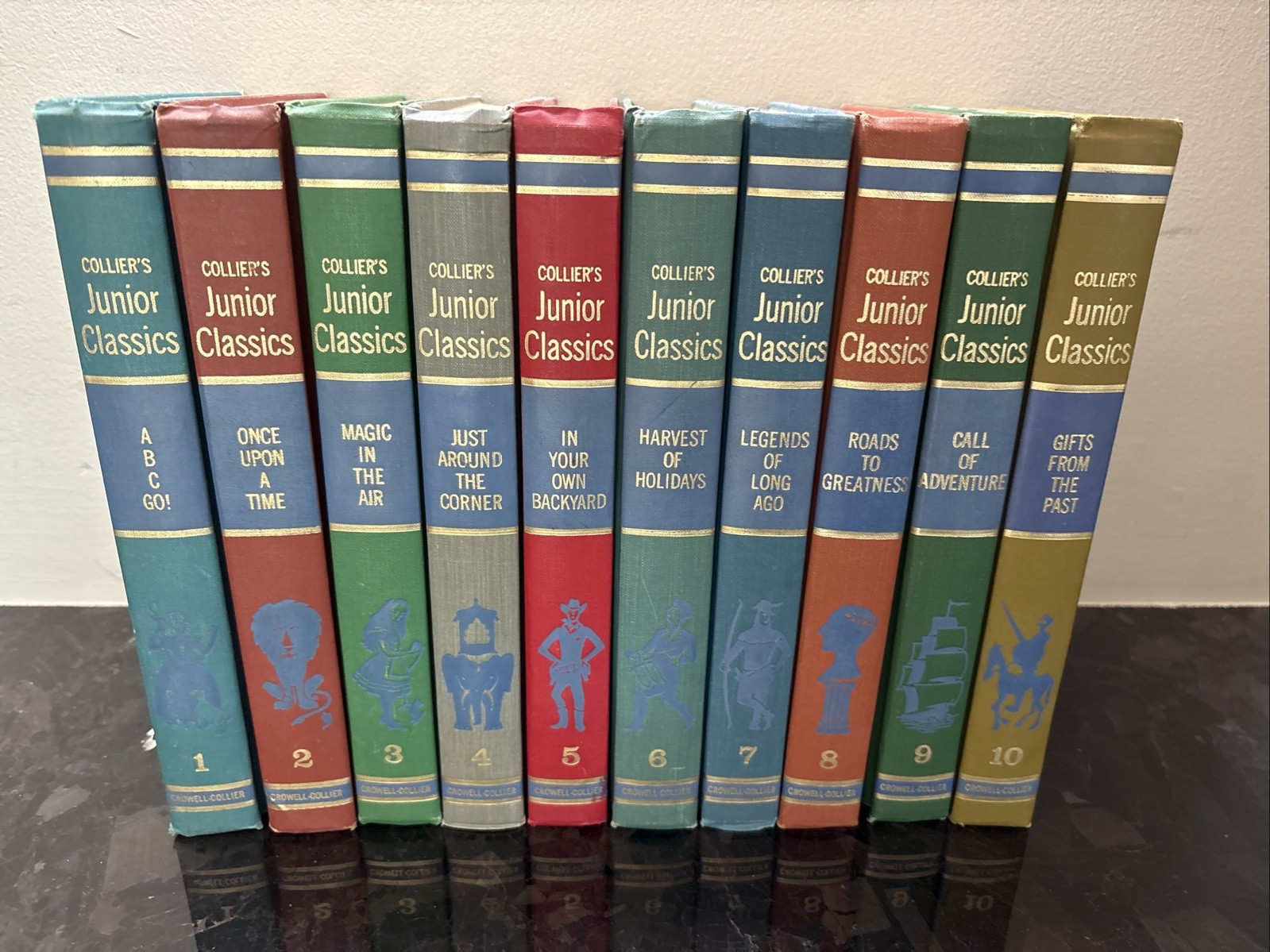 1962 Collier’s Junior Classics Young Folks Shelf of Books Complete 10 Vol Set
