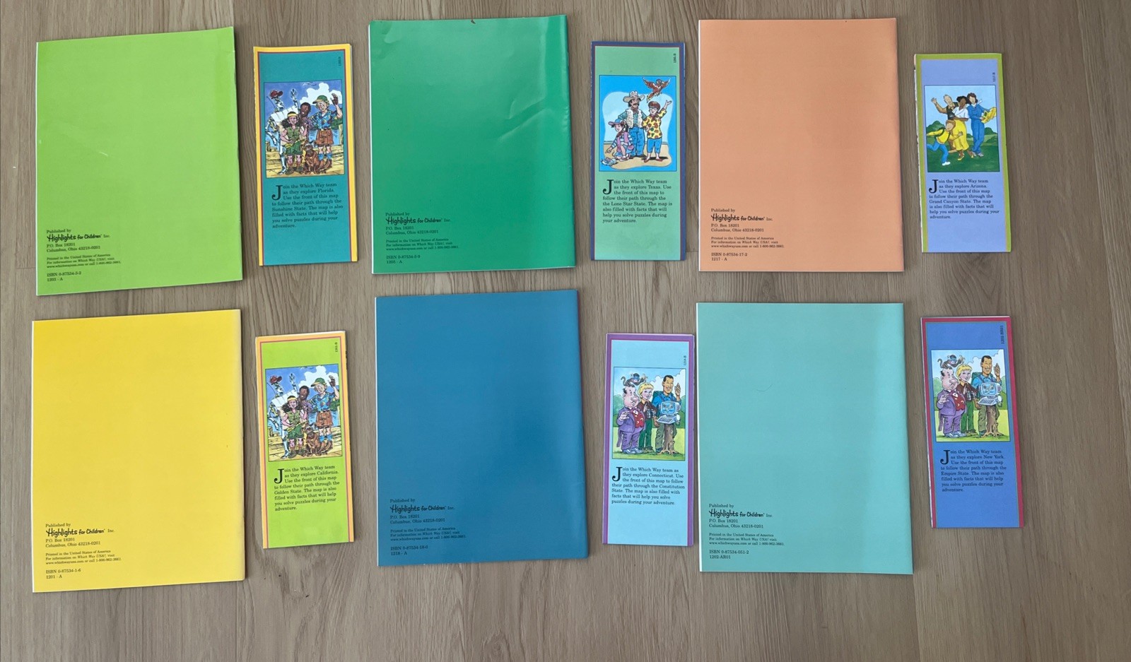 Highlights Which Way USA Puzzle Activity Books And Maps Lot of 12 NY, CA, TX, FL