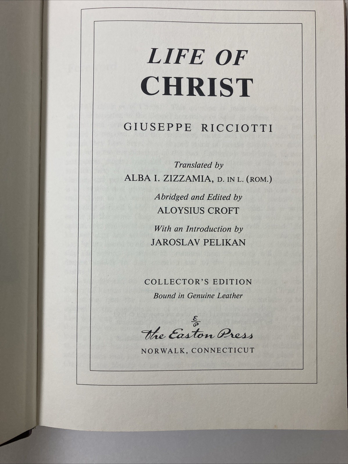 Easton Press THE LIFE OF CHRIST by Giuseppe Ricciotti + ST PAUL | Collector Eds