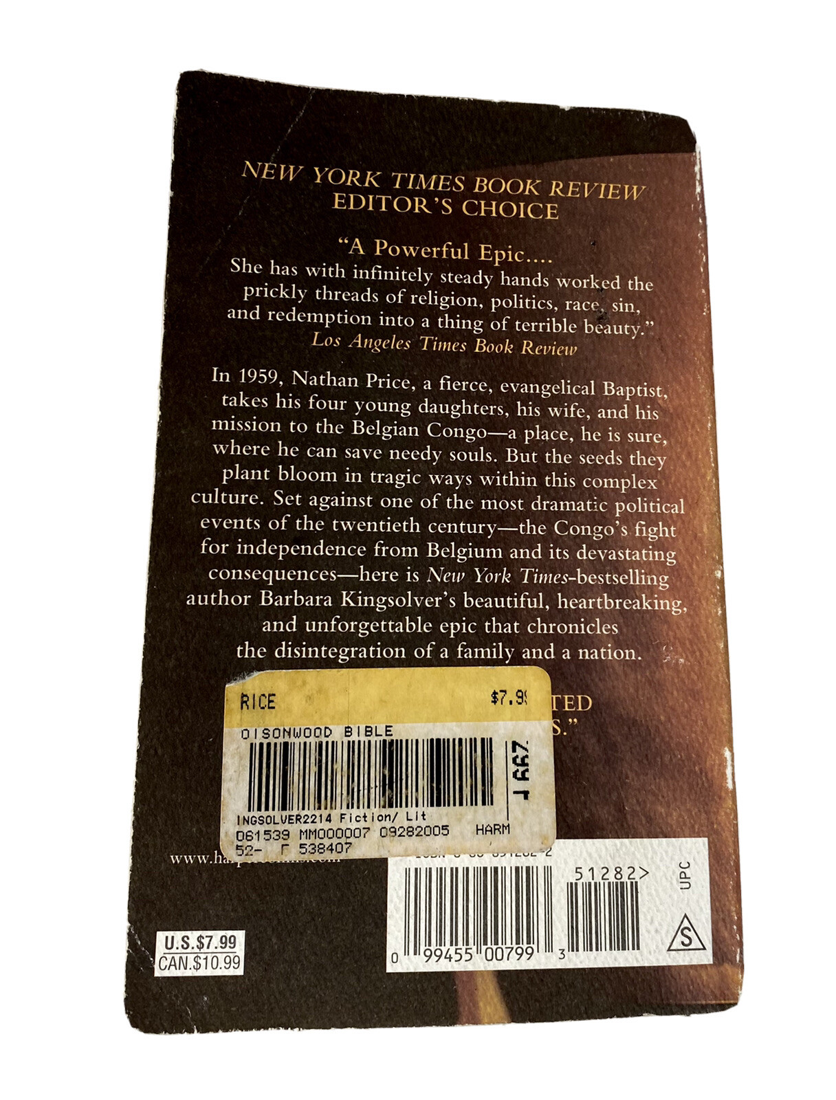 The Poisonwood Bible – Barbara Kingsolver Oprah’s Book Club Paperback 1998
