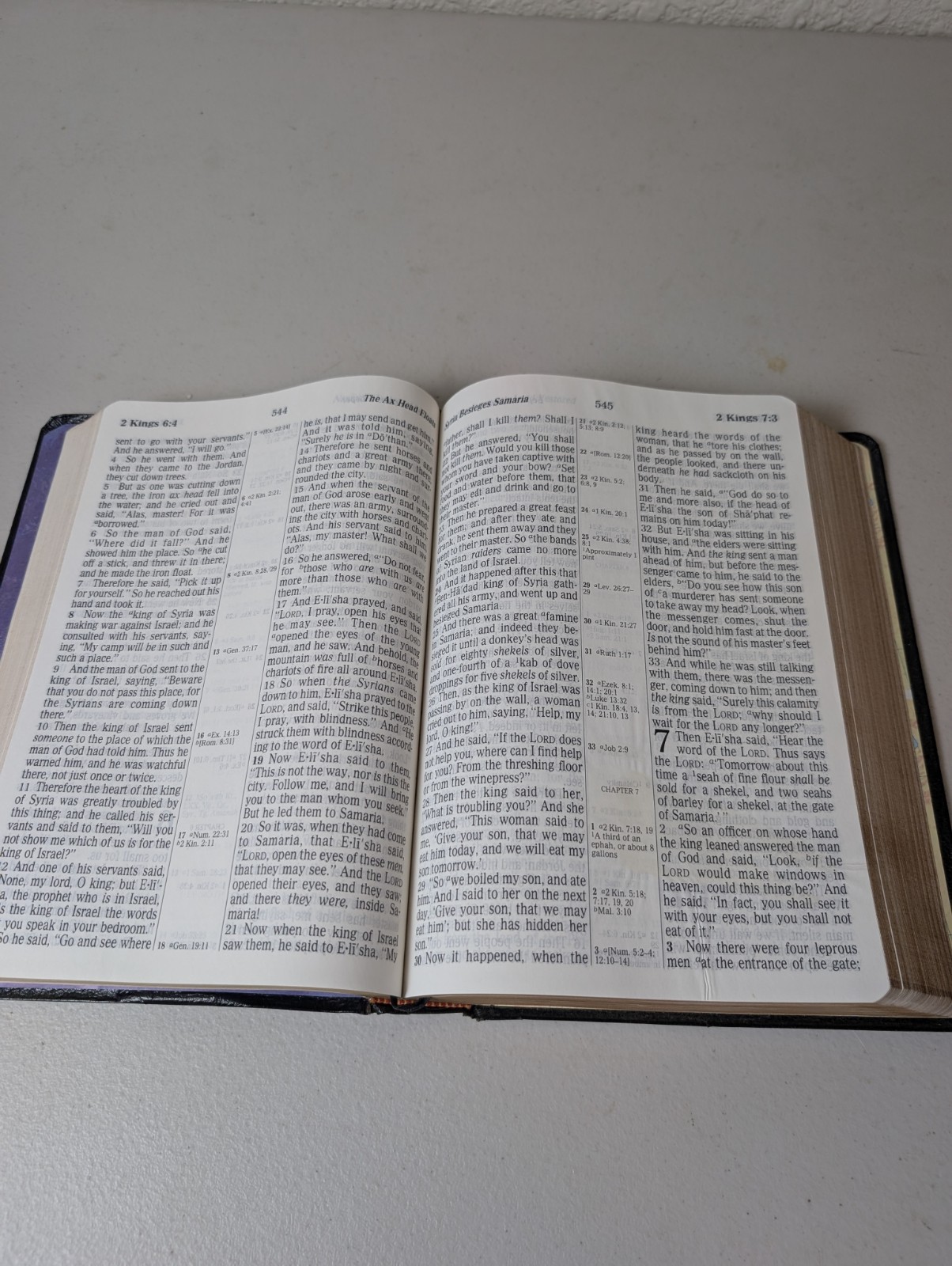 NKJV Giant Print Center Column Reference Bible Nelson 996 Black Leather