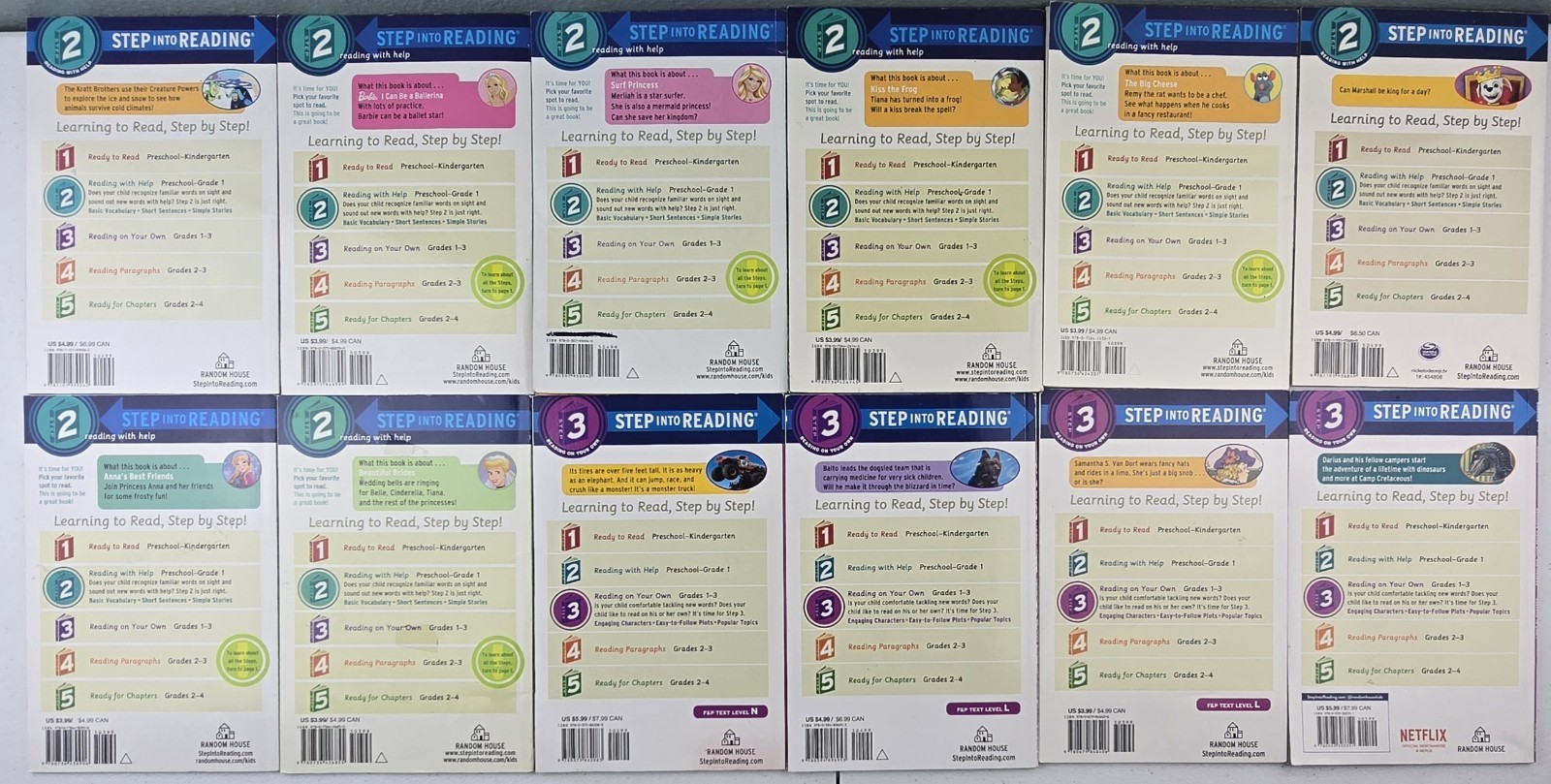 Step Into Reading Lot of 31 Mixed Paperbacks – Barbie, Disney, DC Super Friends
